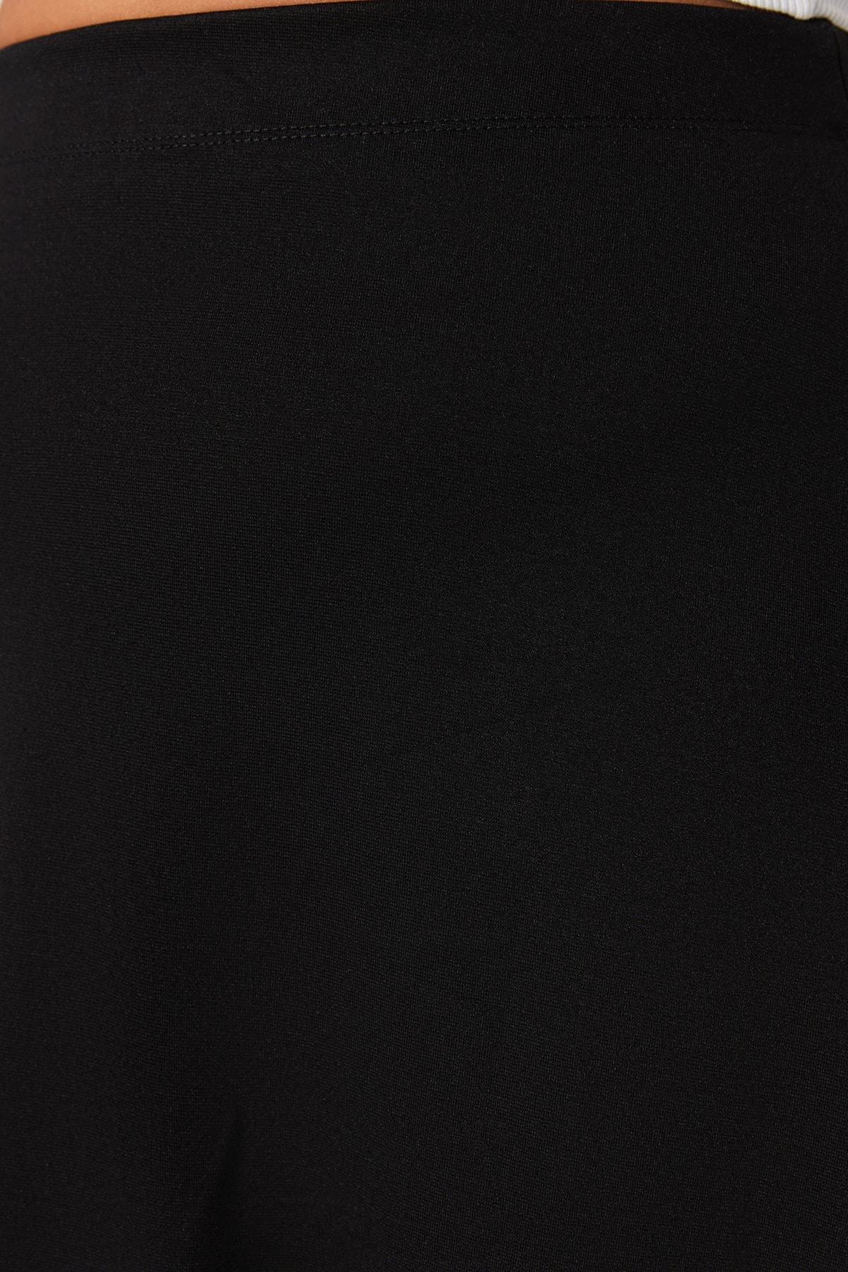 Black Plus Size Flared Mini Skirt, , large image number 5