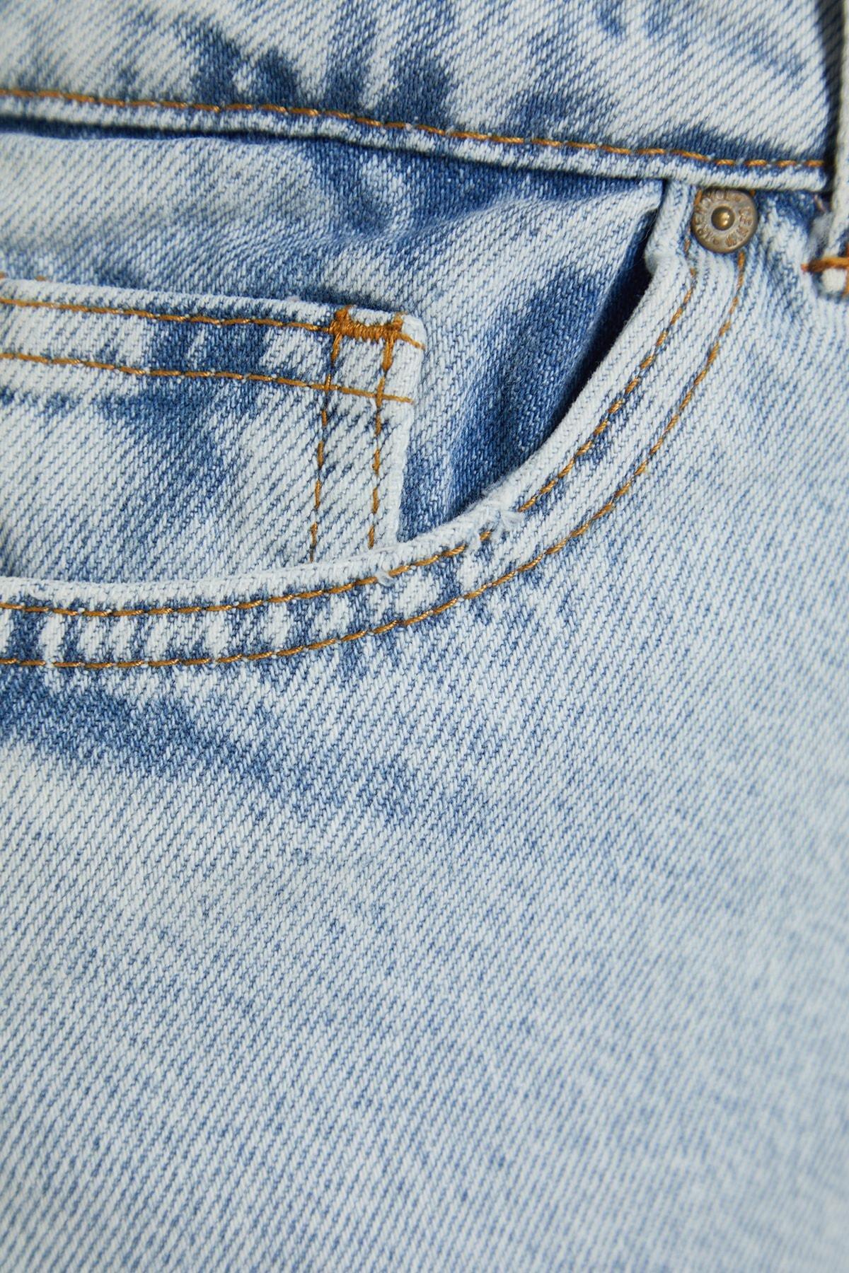 Blue Mid Waist Shorts, , large image number 6