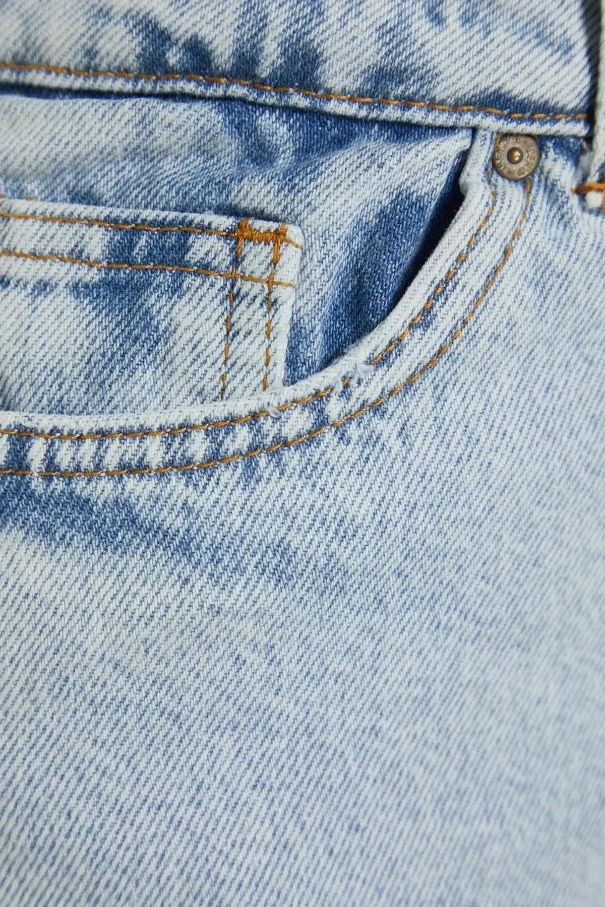 Blue Mid Waist Shorts, Blue, large image number 6