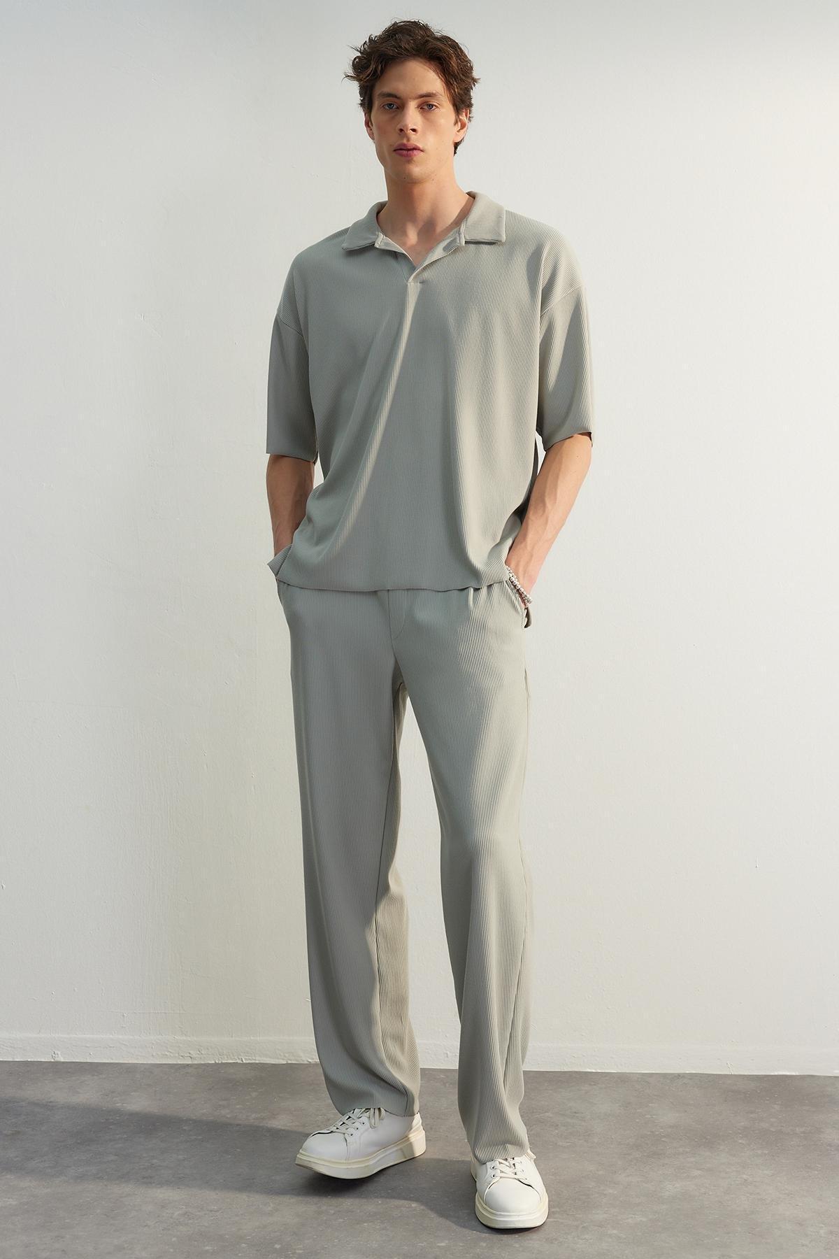 Grey Oversized Polo T-Shirt, , large image number 1