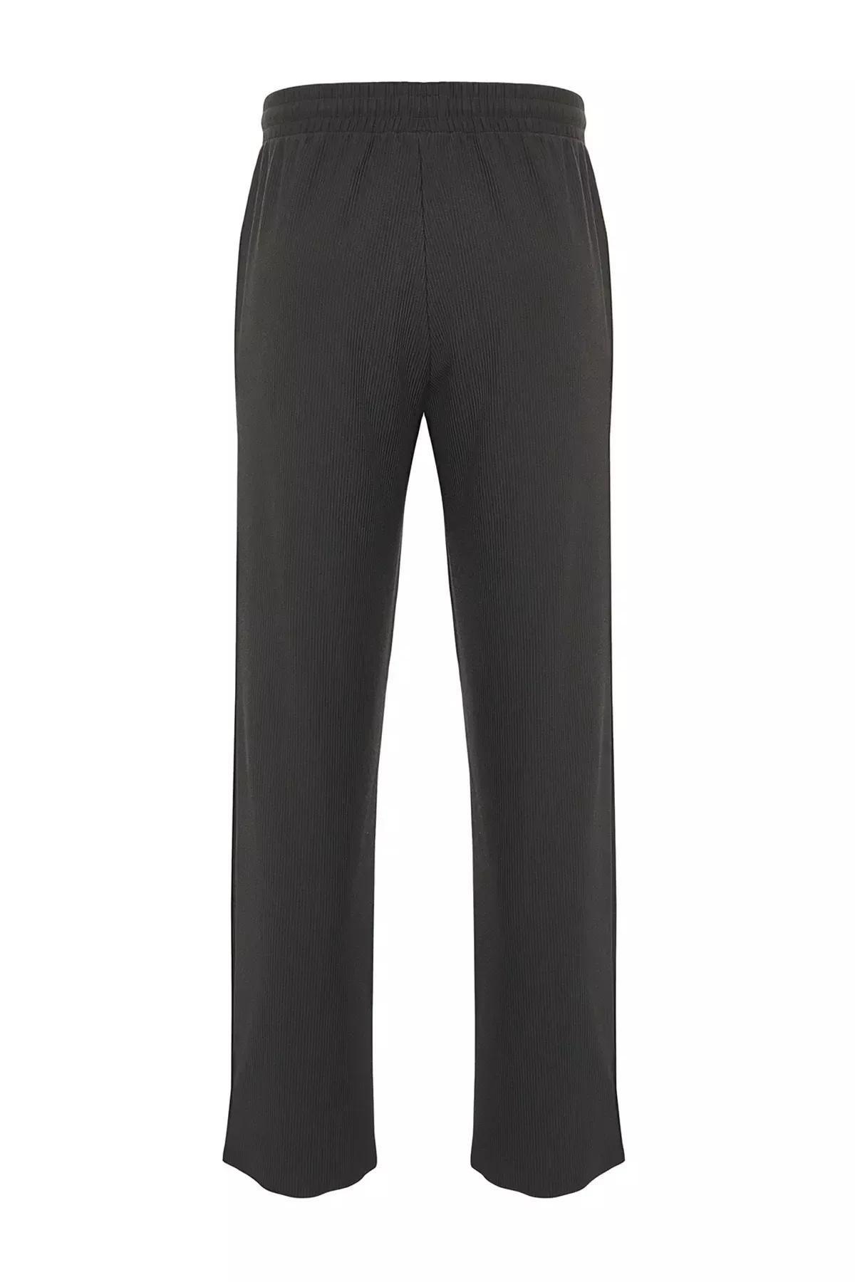 Grey Comfortable Wide Leg Sweatpants, Smoked, large image number 1