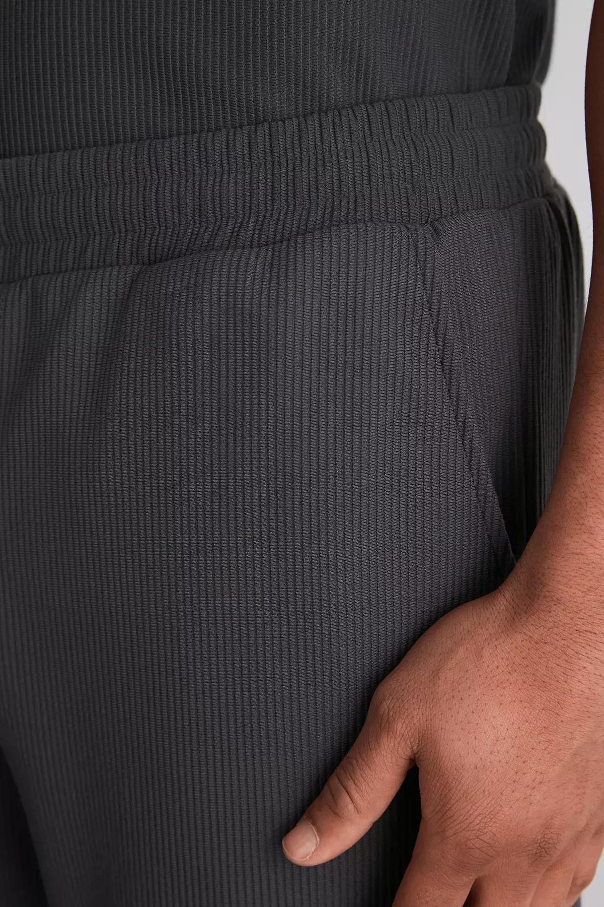 Grey Comfortable Wide Leg Sweatpants, Smoked, large image number 5