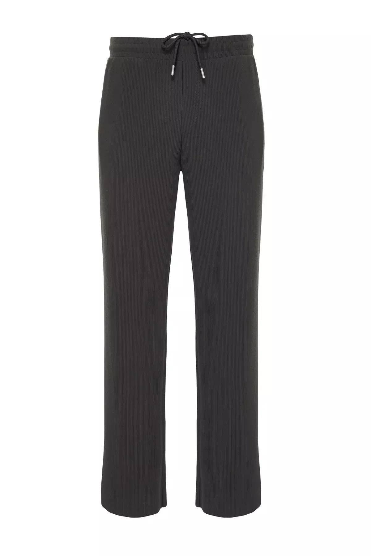 Grey Comfortable Wide Leg Sweatpants, Smoked, large image number 7
