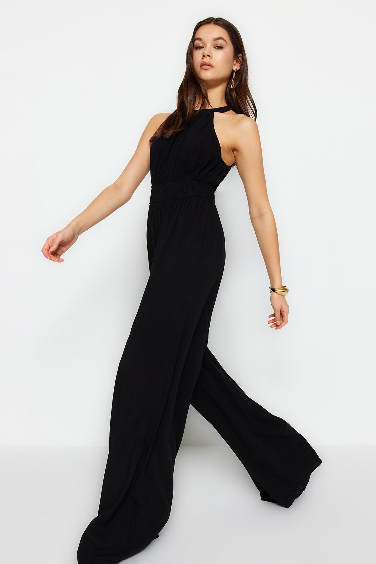 Black Halterneck Jumpsuit, , large image number 0