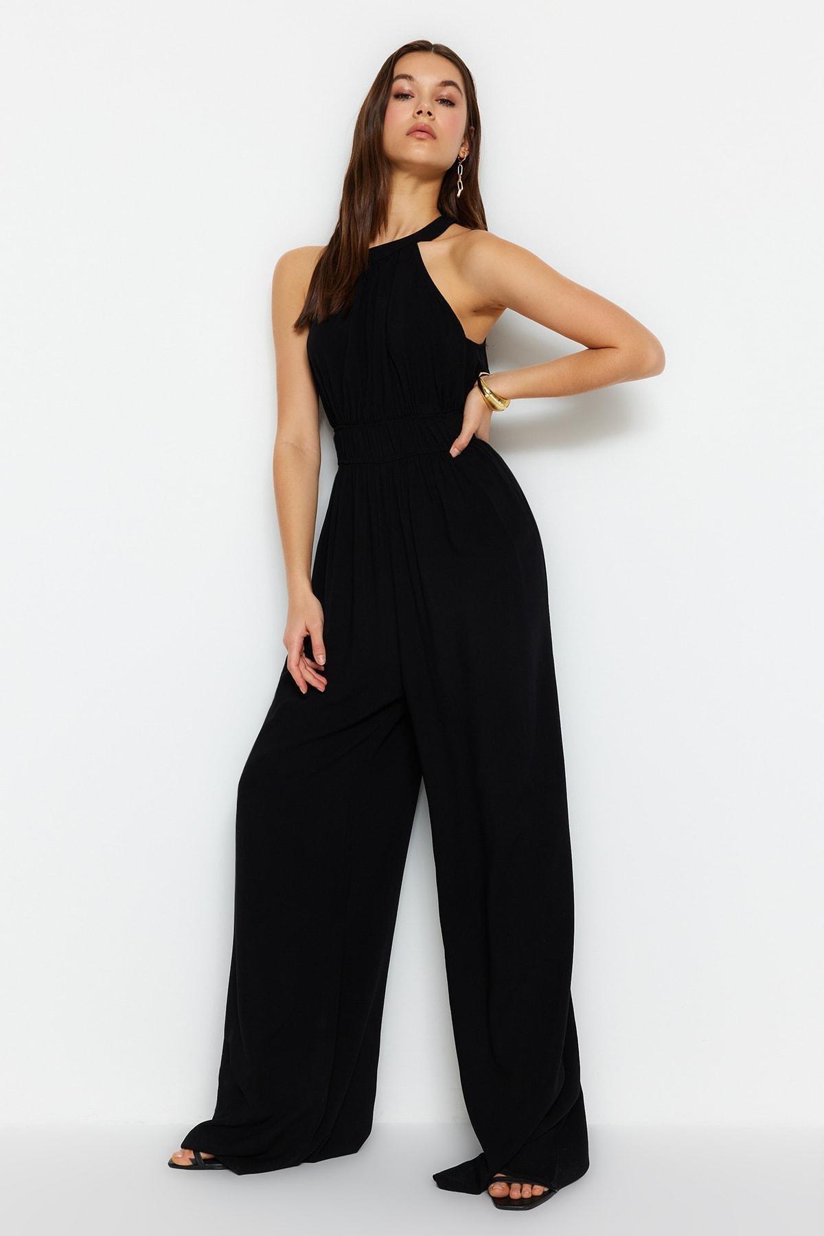 Black Halterneck Jumpsuit, , large image number 1