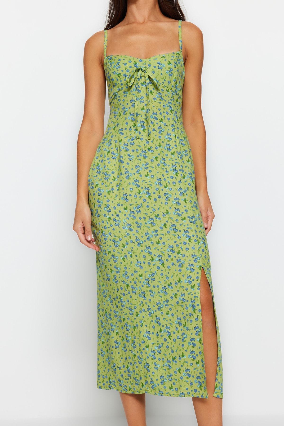 Green Floral Shift Dress, , large image number 2