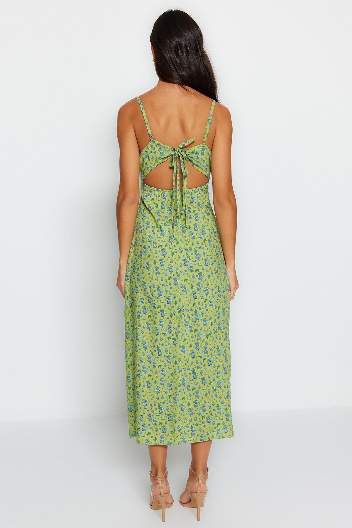 Green Floral Shift Dress, , large image number 4