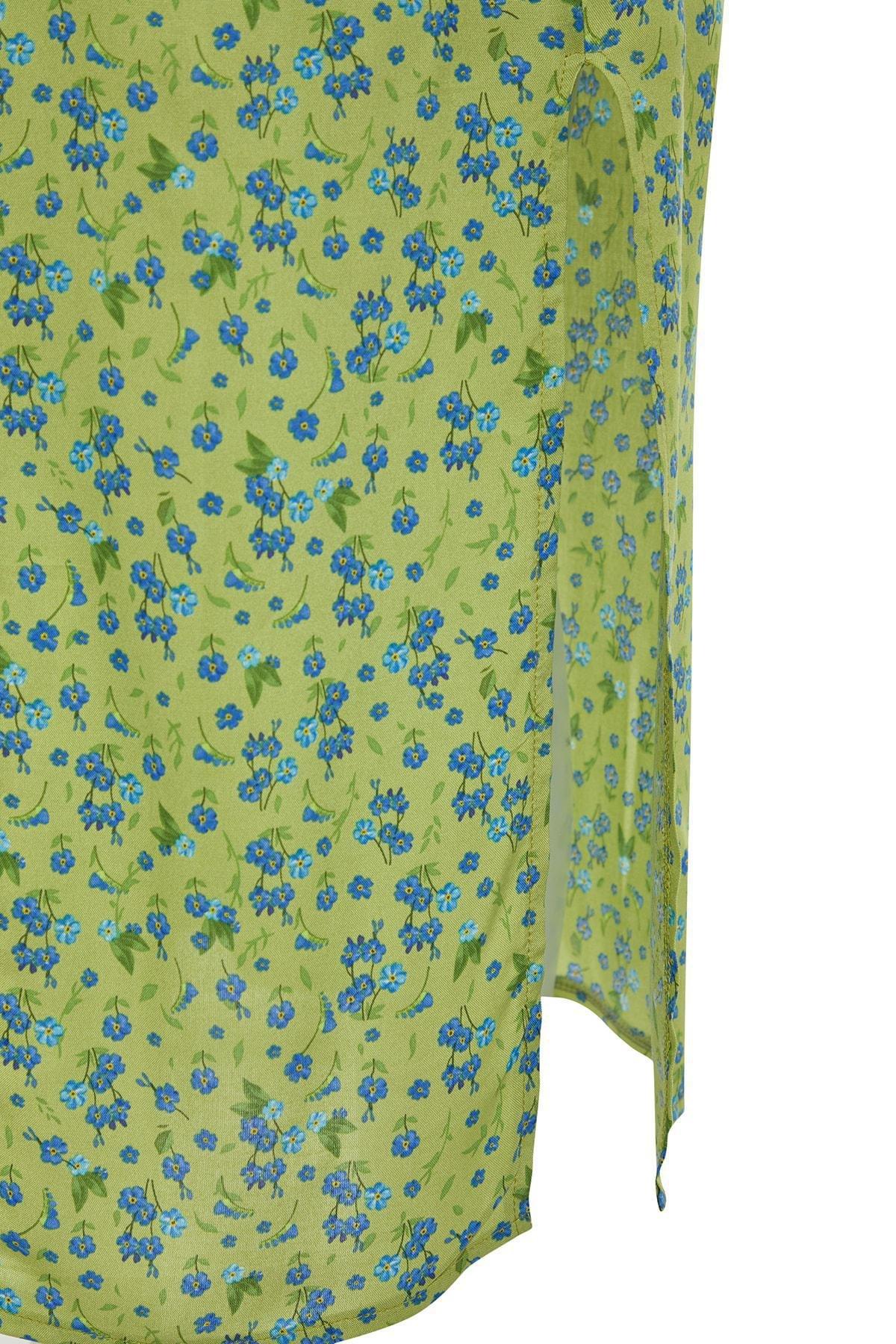 Green Floral Shift Dress, , large image number 5