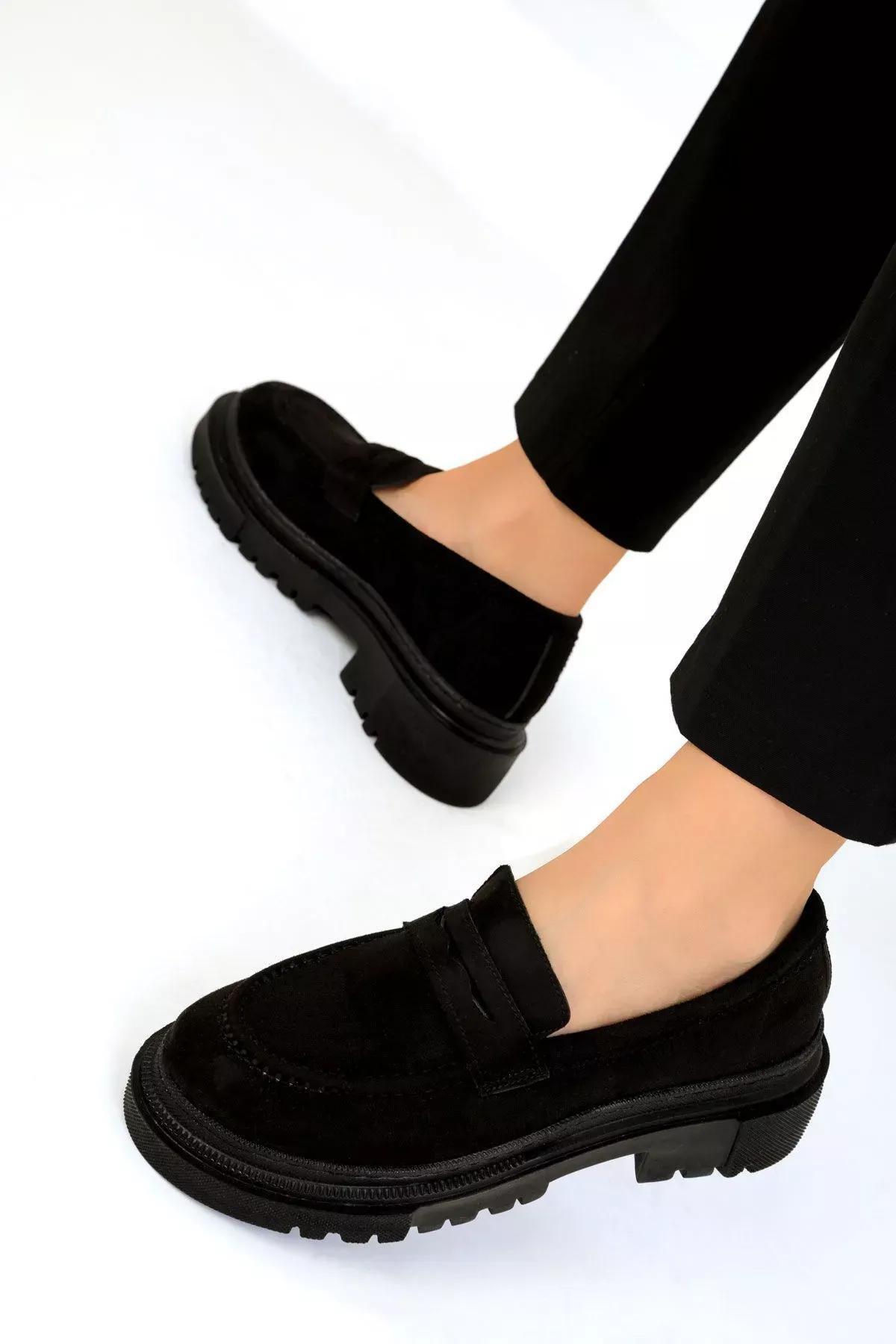 Black Suede Casual Shoes, , large image number 3
