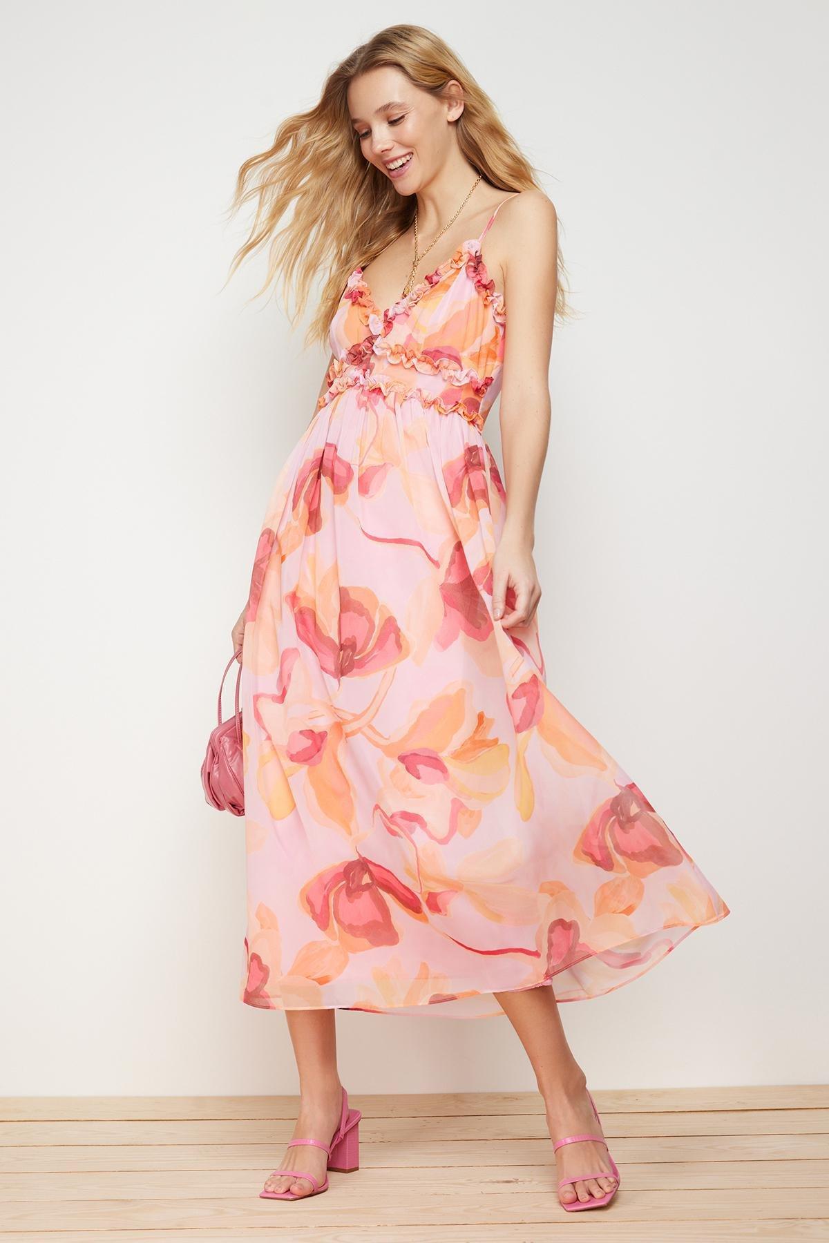 Pink Woven Maxi Dress, , large image number 0