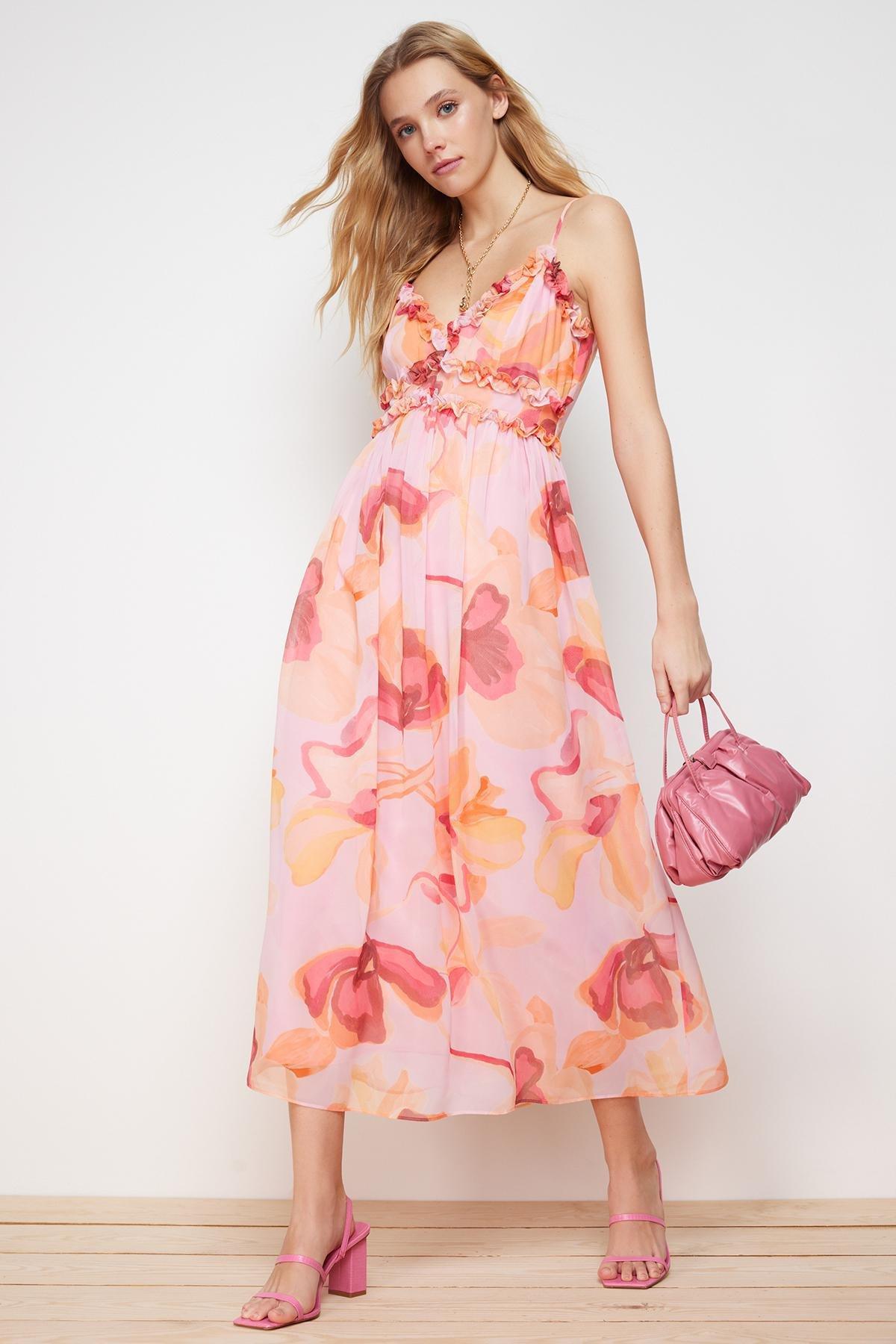 Pink Woven Maxi Dress, , large image number 1