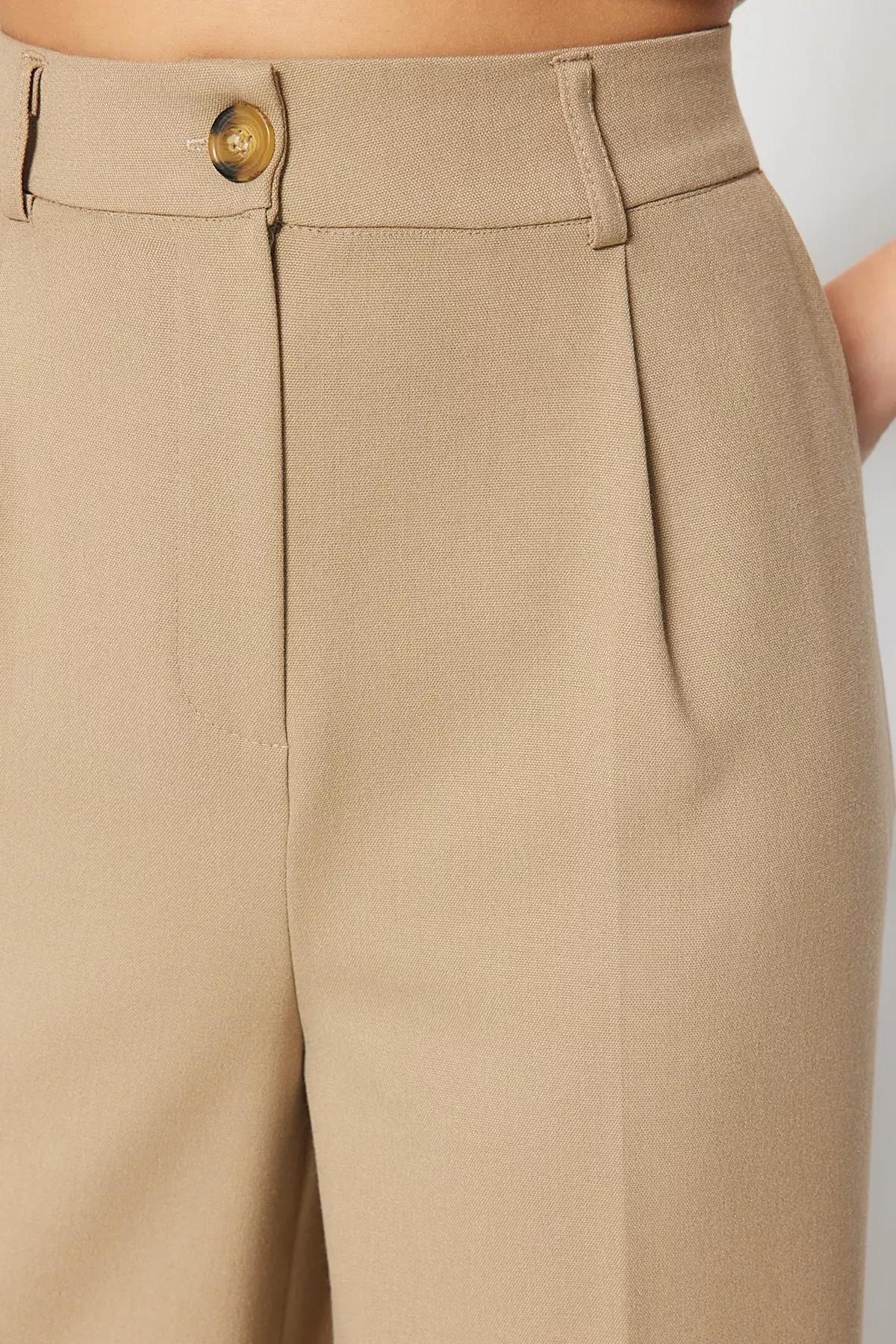 Khaki Wide Leg Pants, , large image number 3