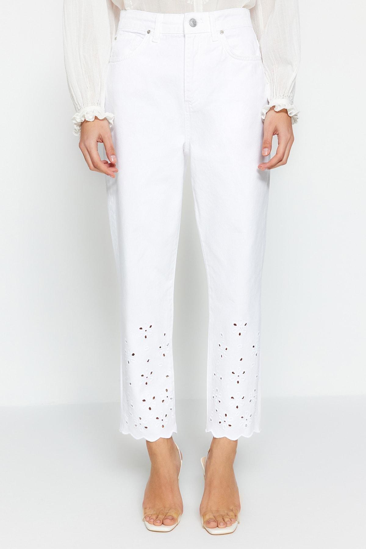 White Straight Jeans, , large image number 2