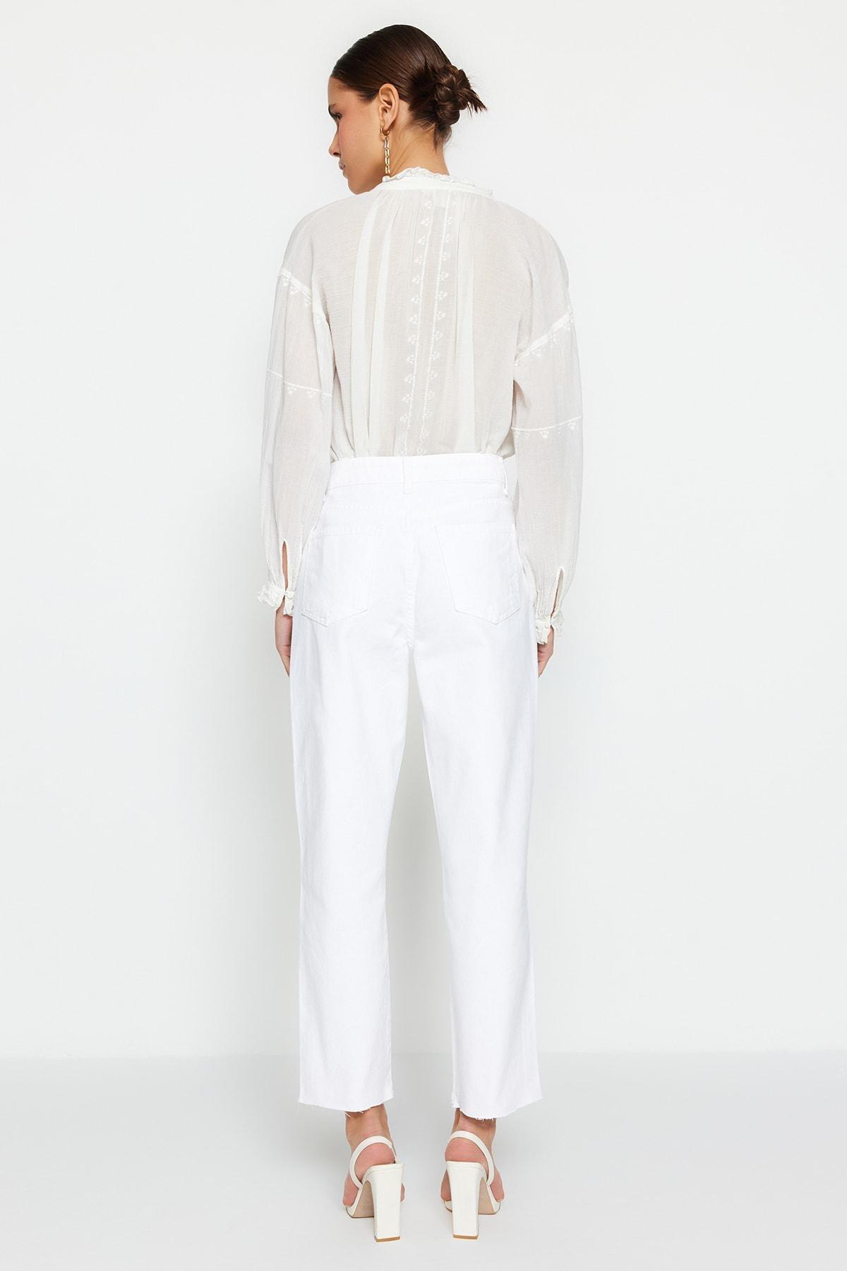 White Straight Jeans, , large image number 6