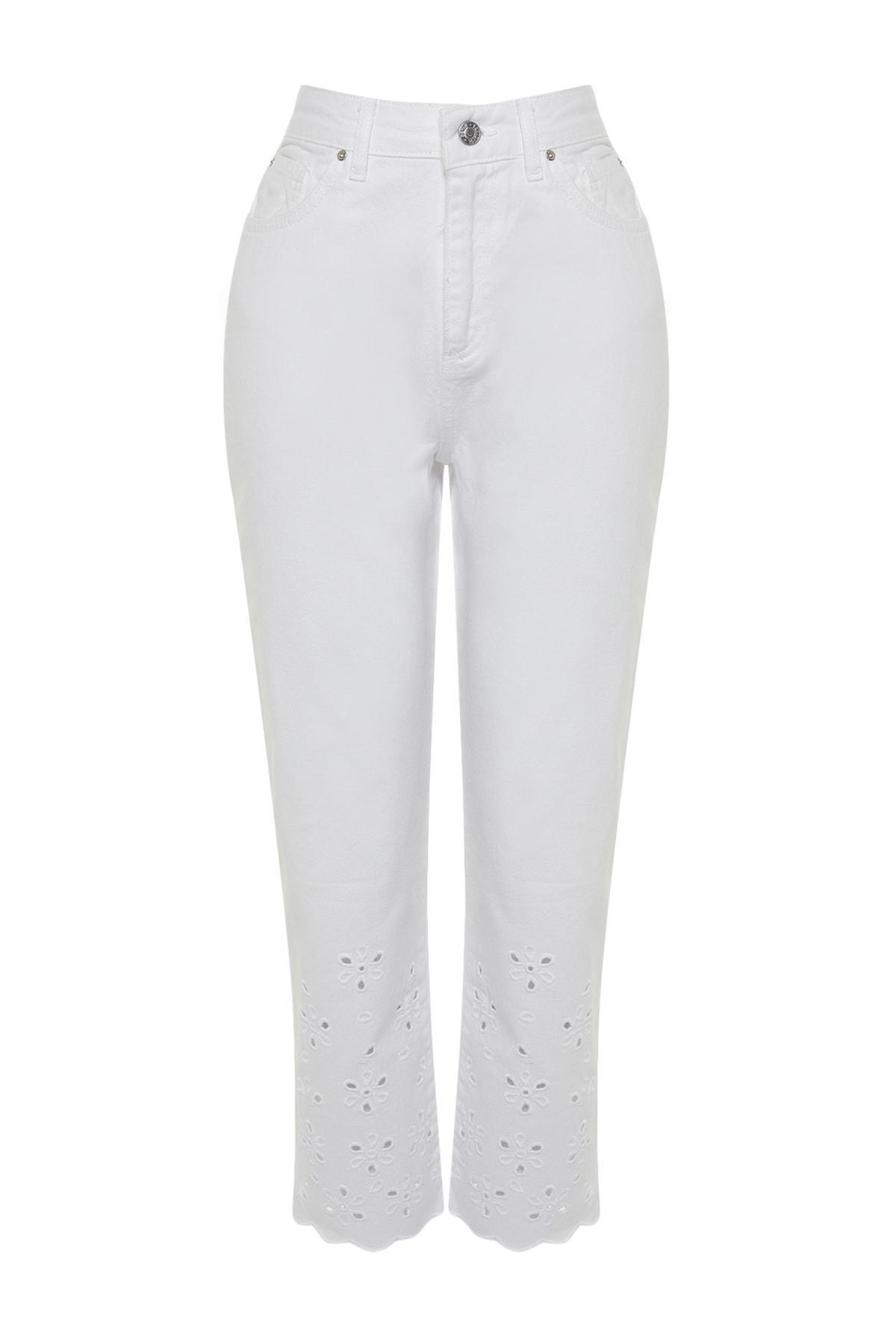 White Straight Jeans, , large image number 7