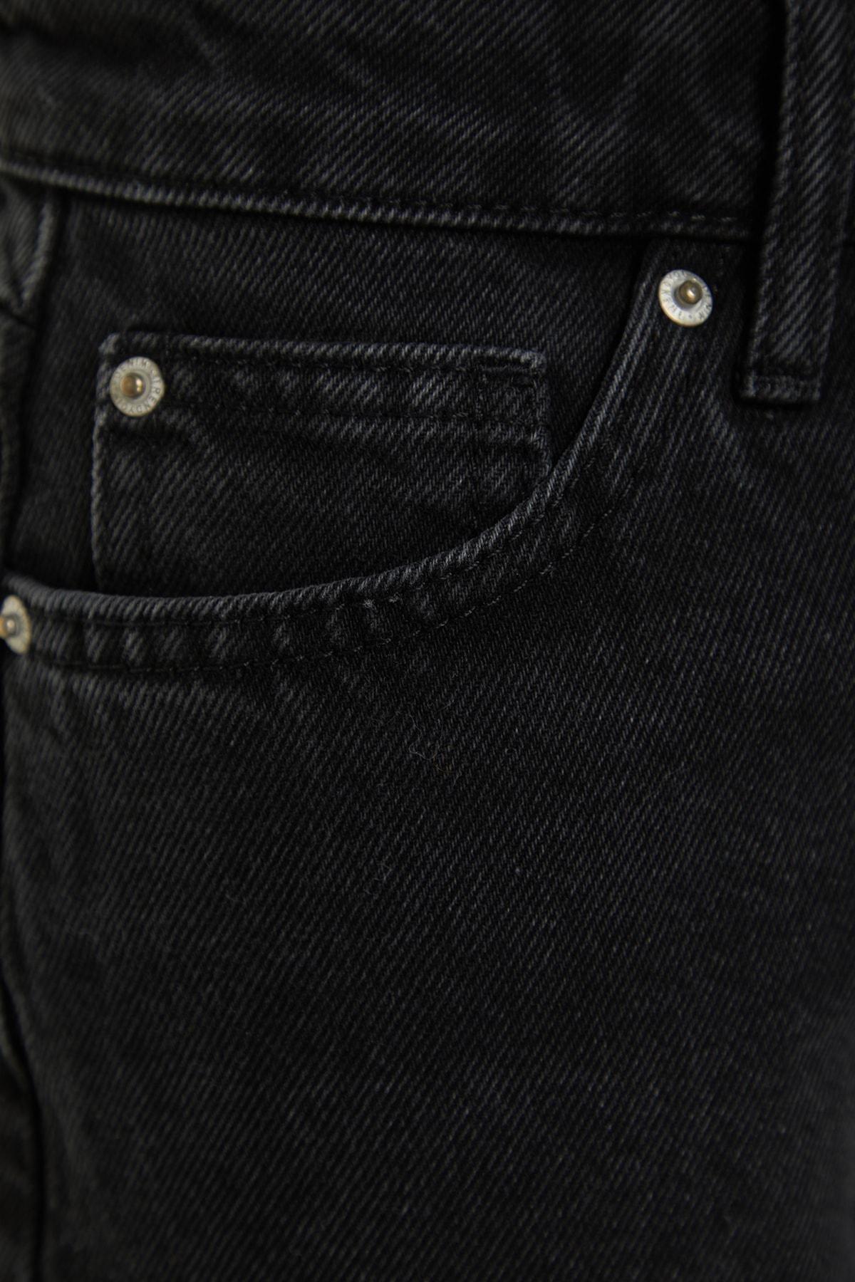 Black High Waist Mom Shorts, , large image number 7