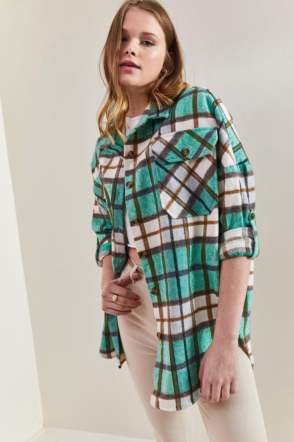 Green Patterned Long Shirt, , large image number 3