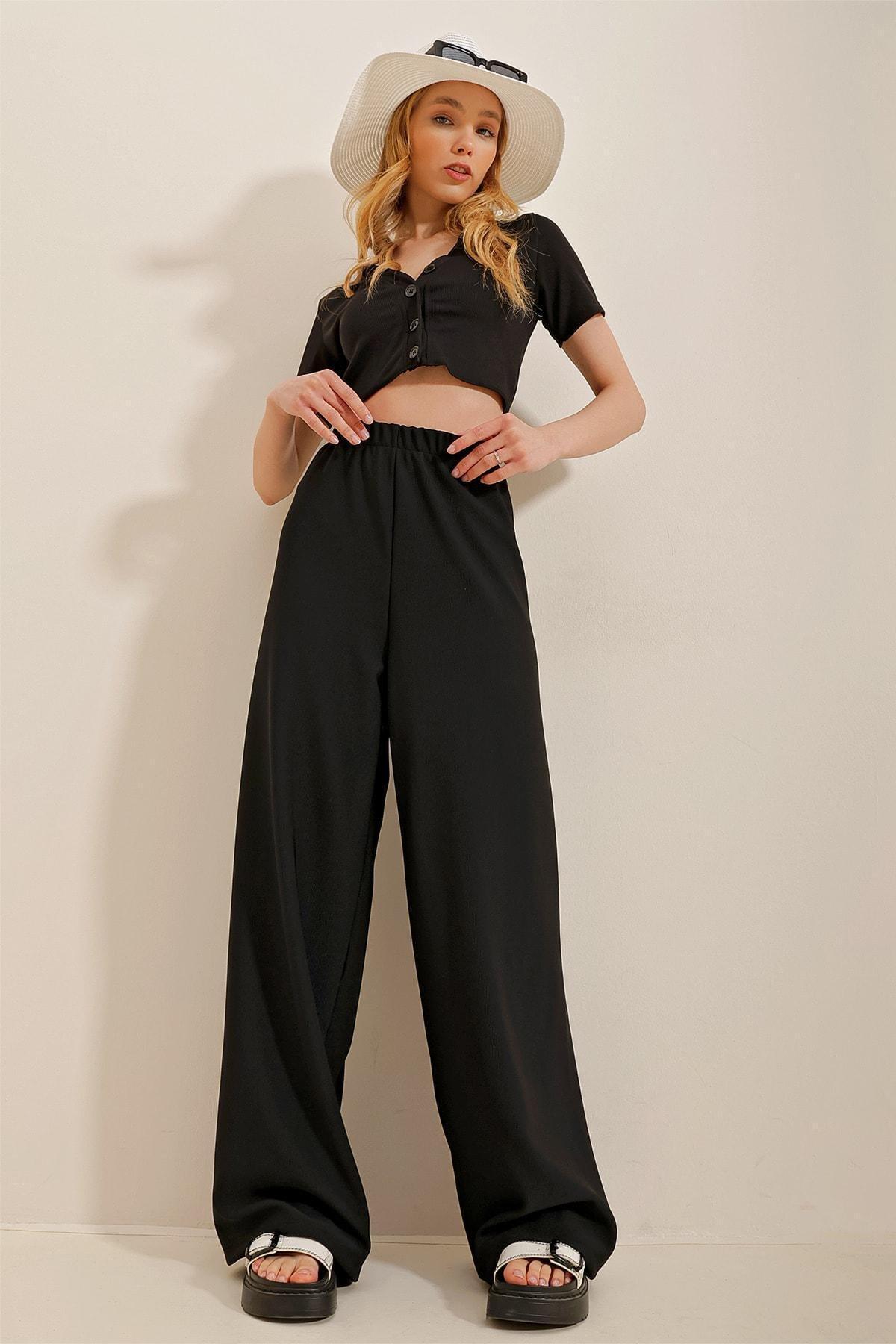Black Relaxed Pants, , large image number 3