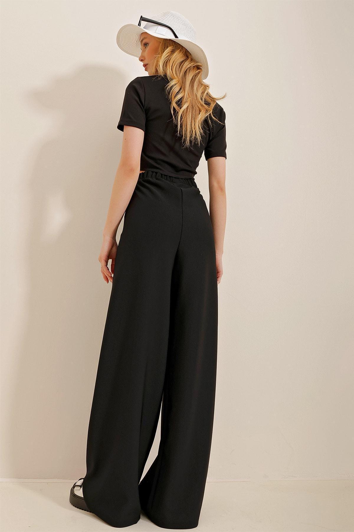 Black Relaxed Pants, , large image number 5