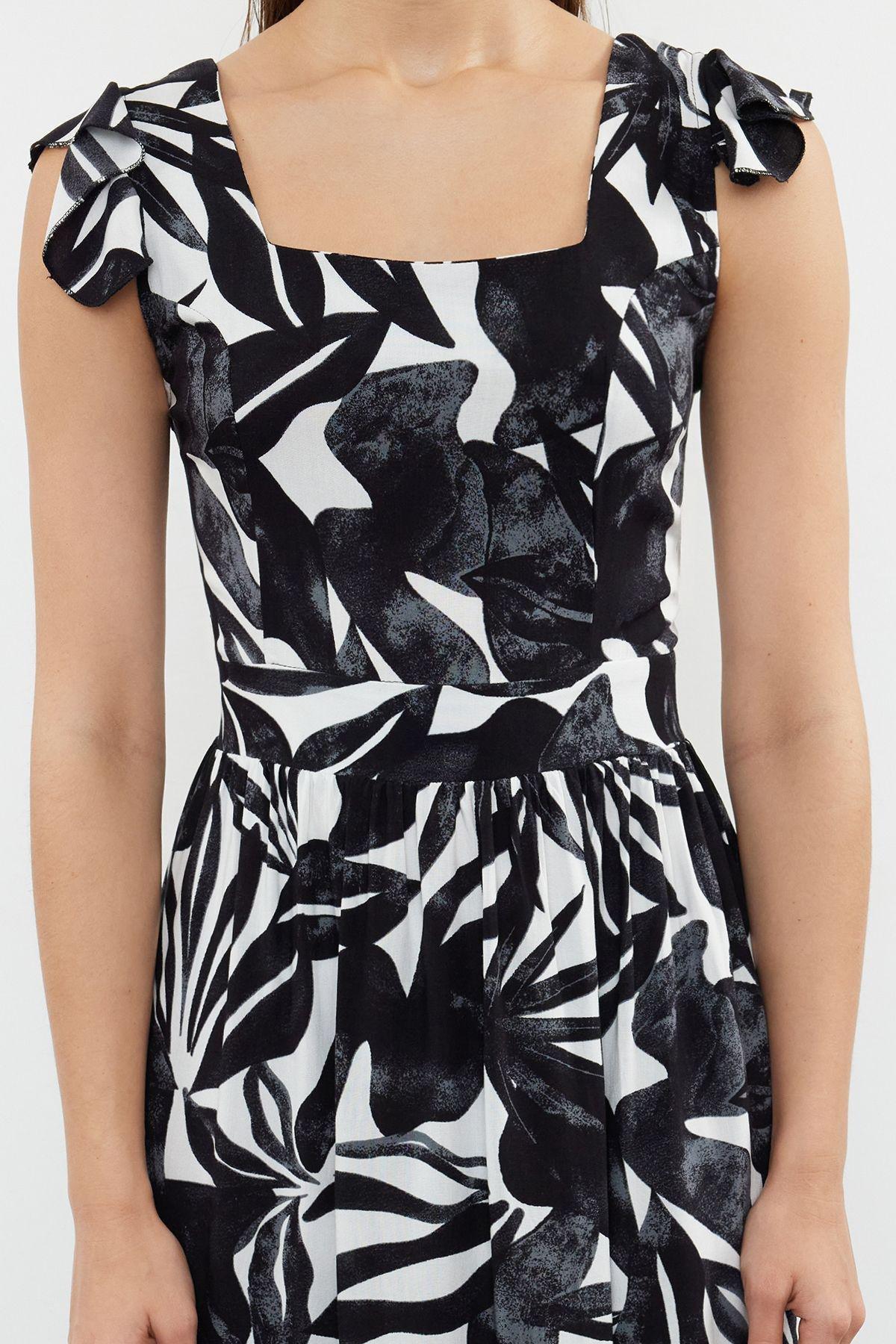 Ecru Floral Milkmaid Midi Dress, Ecru, large image number 3