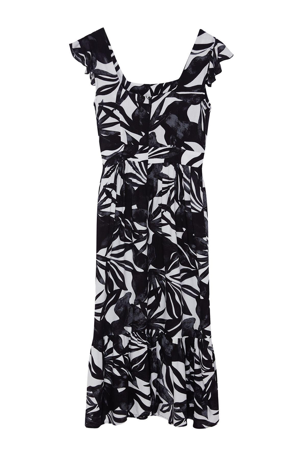 Ecru Floral Milkmaid Midi Dress, Ecru, large image number 5