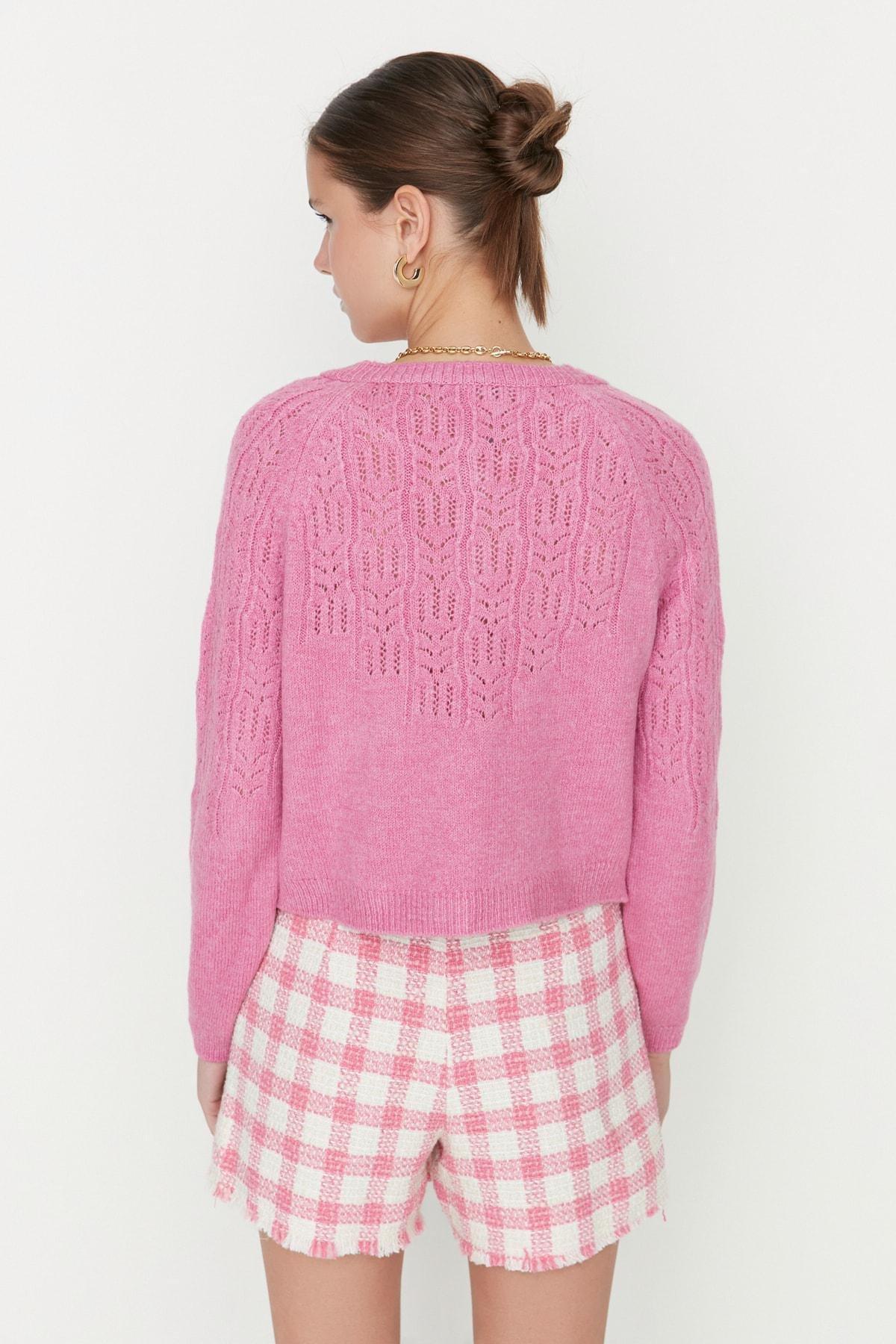 Pink Raglan Sleeve Cardigan, Pink, large image number 4