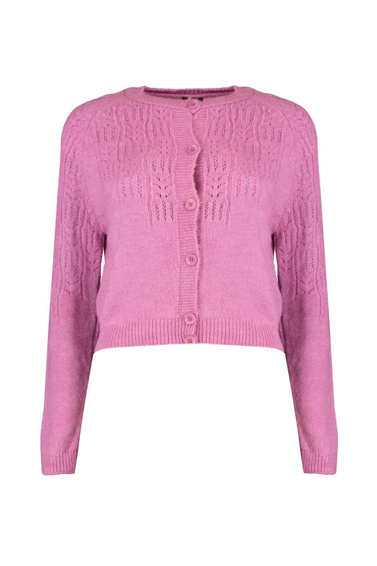 Pink Raglan Sleeve Cardigan, Pink, large image number 6
