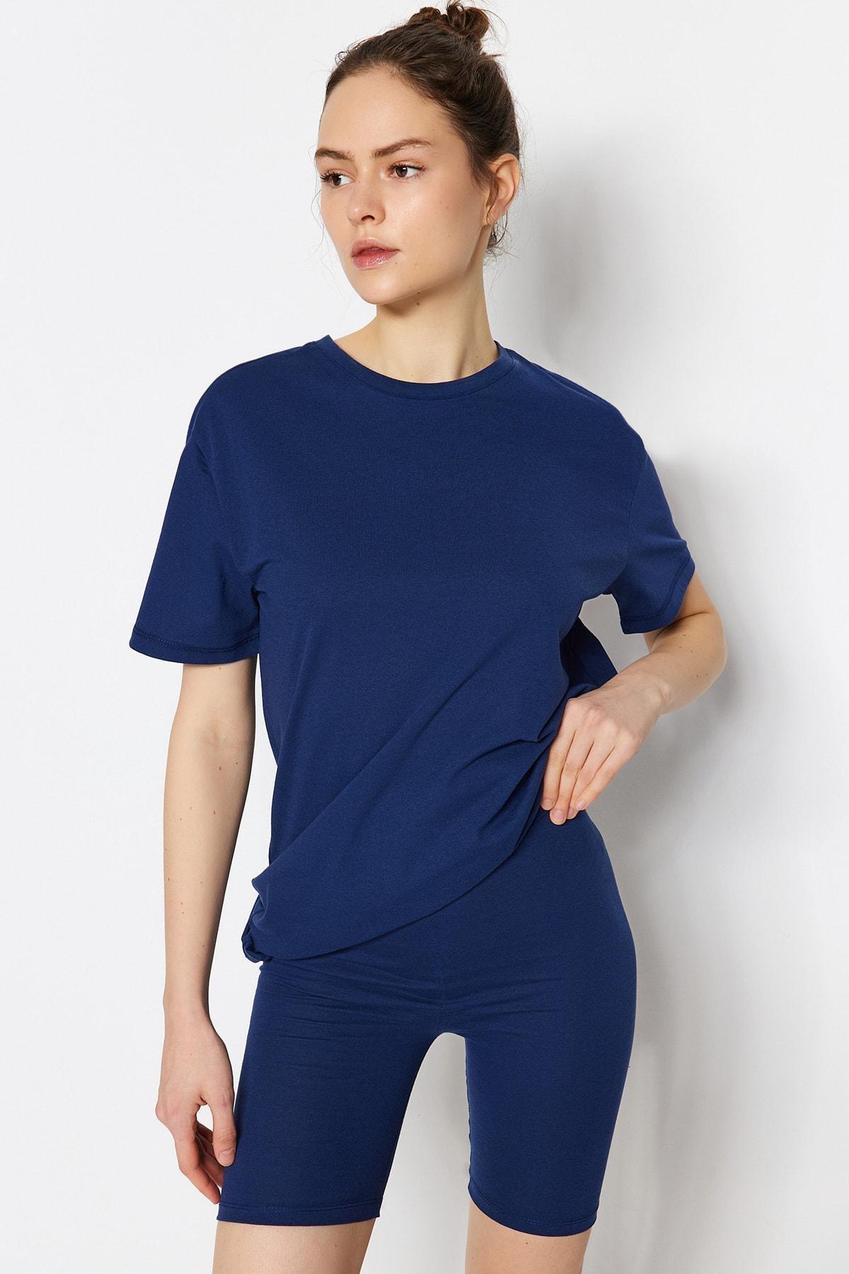 Navy Short Pajama Co-Ord Set, , large image number 0