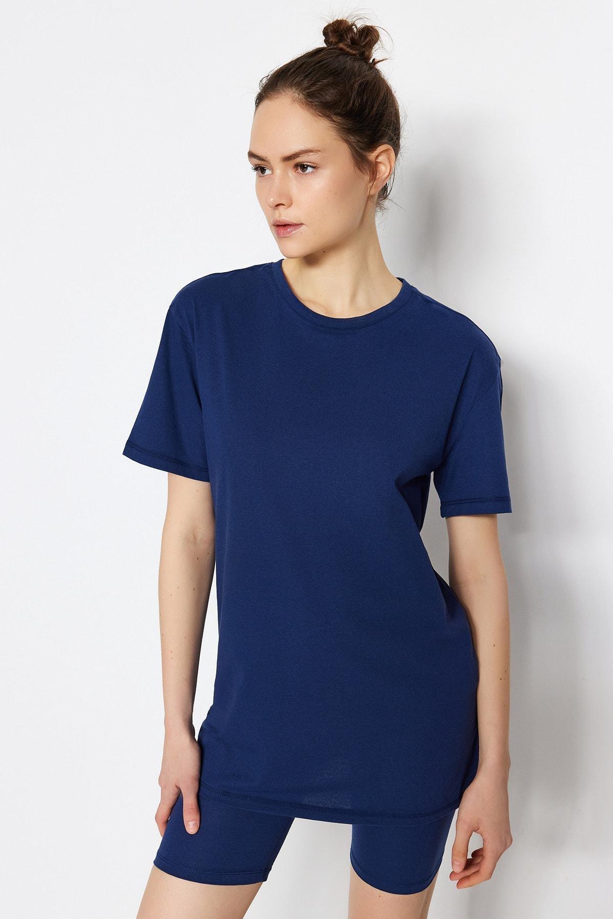Navy Short Pajama Co-Ord Set, , large image number 1