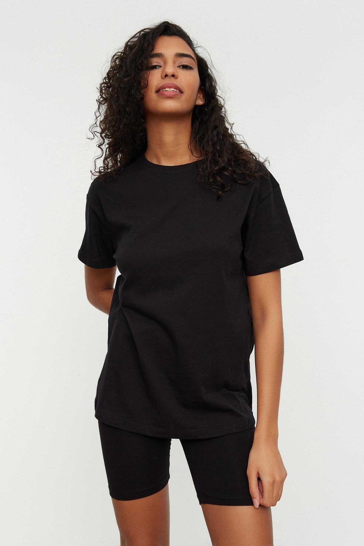 Black Biker Tights -Tshirt Pajama Set, , large image number 0