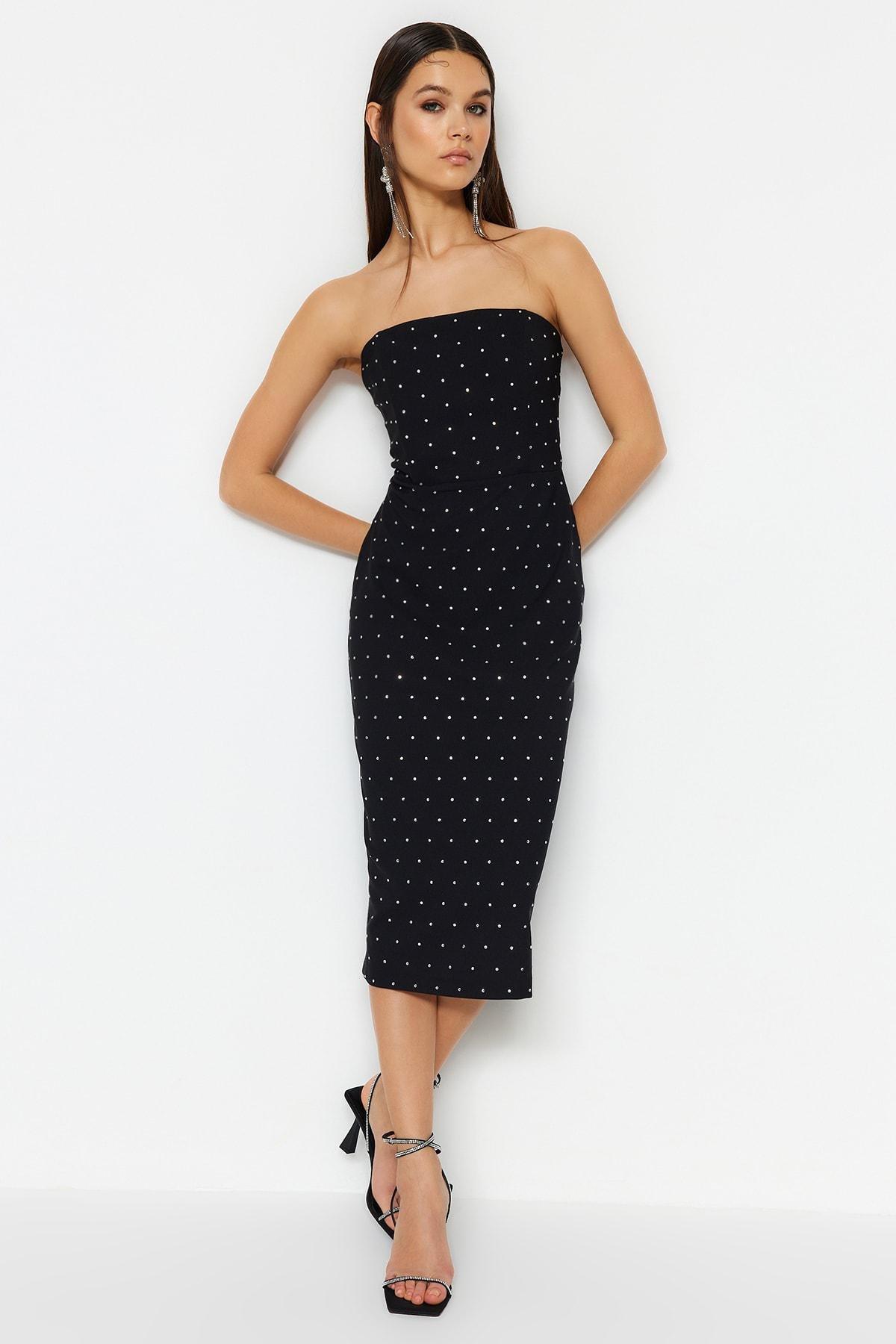Black Strapless Bodycon Dress, , large image number 0