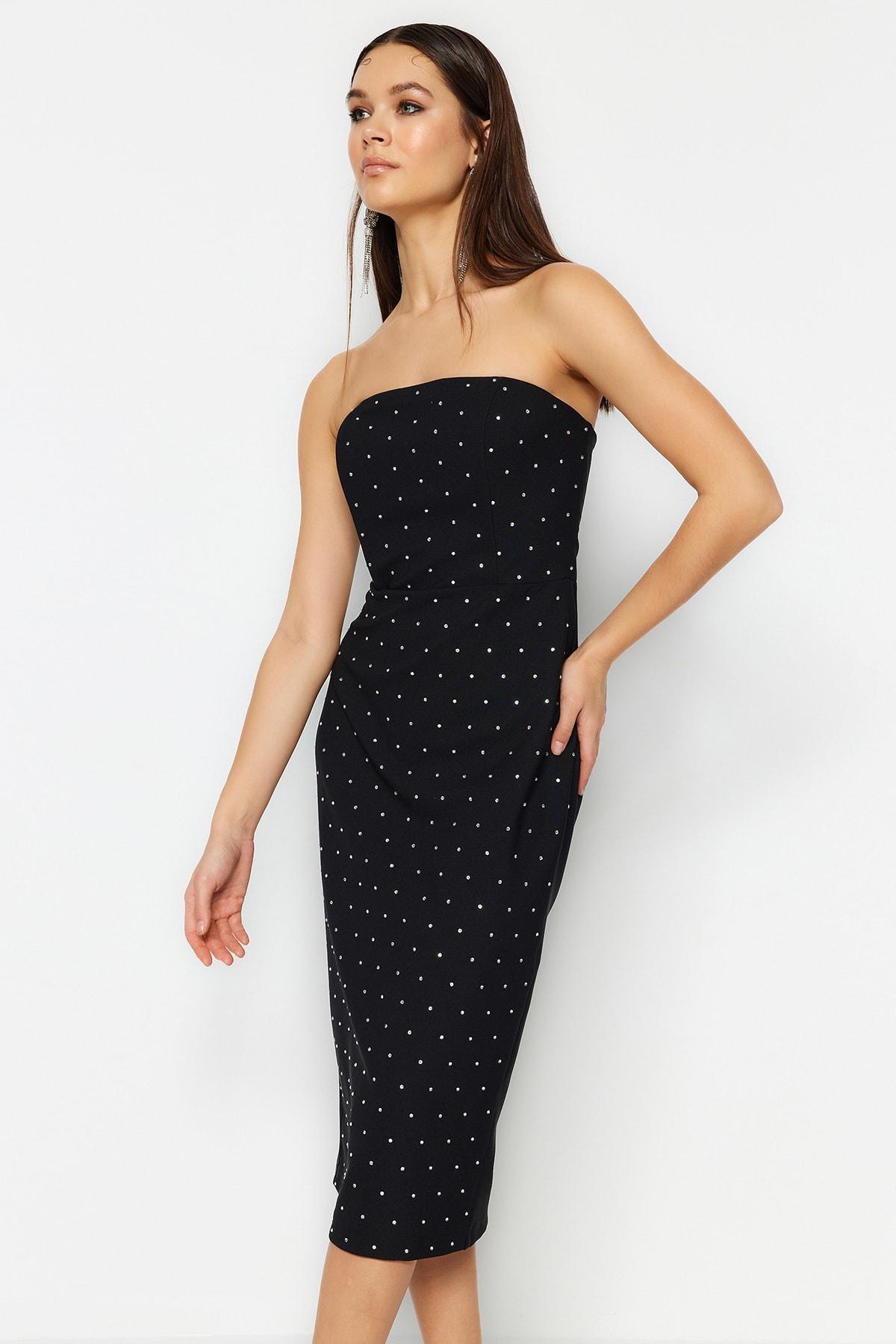 Black Strapless Bodycon Dress, , large image number 2