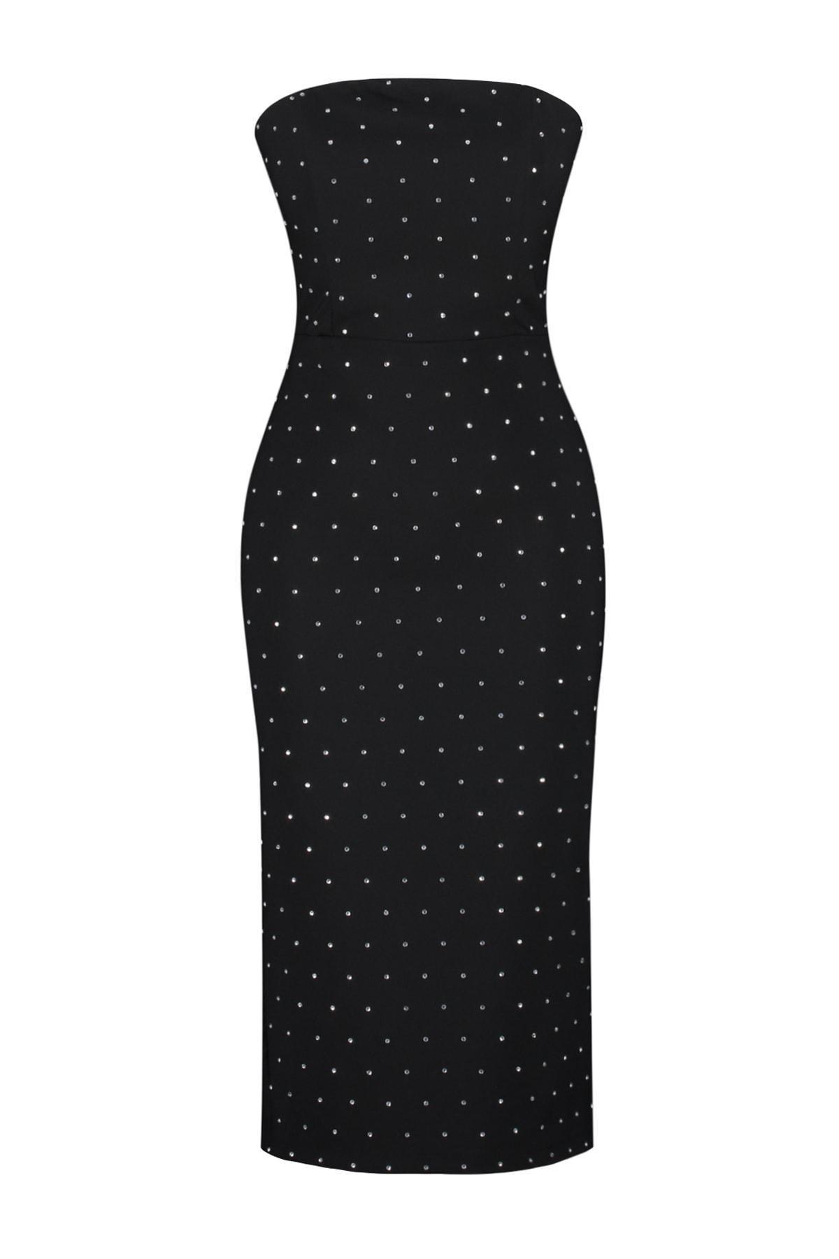 Black Strapless Bodycon Dress, , large image number 5