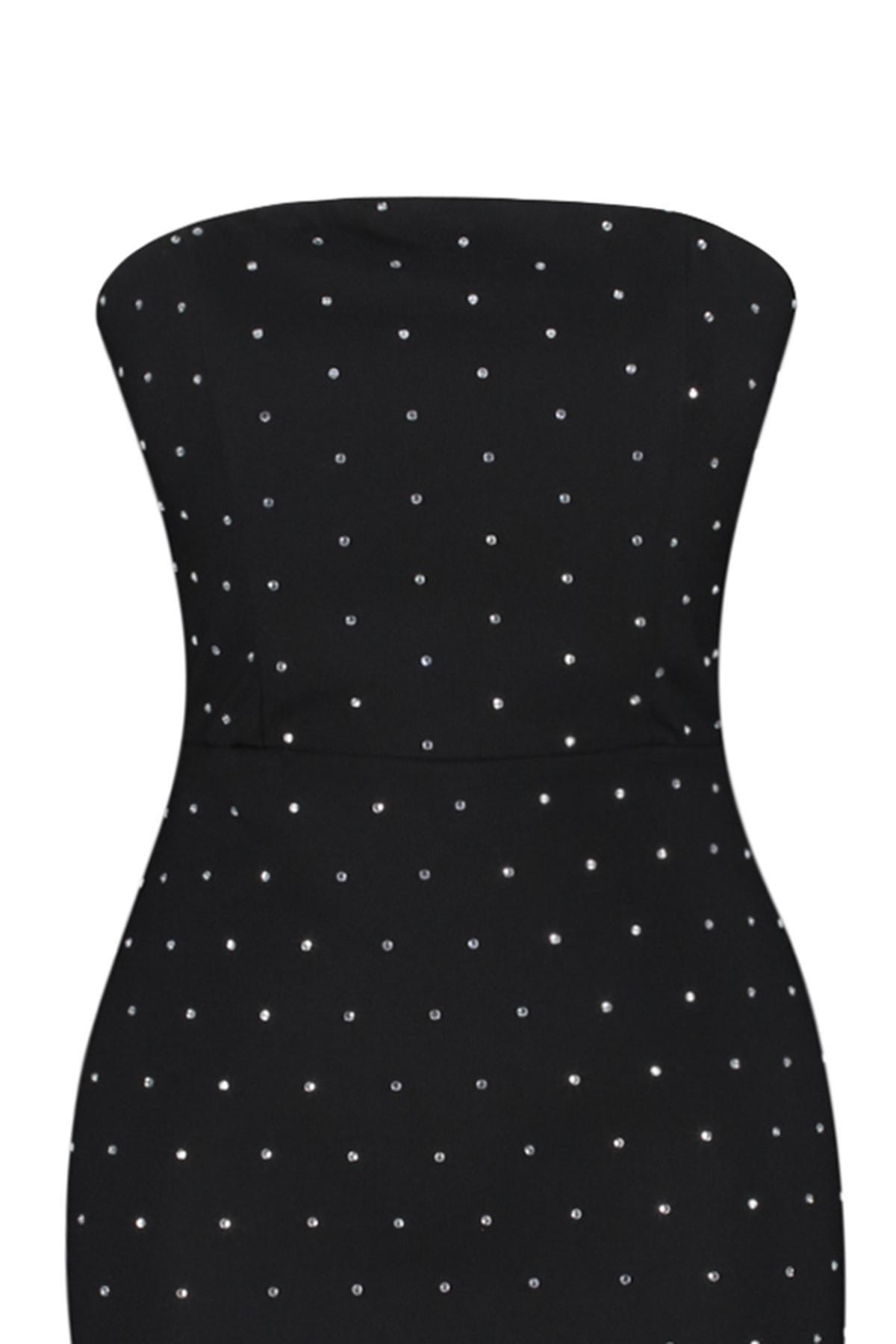 Black Strapless Bodycon Dress, , large image number 6