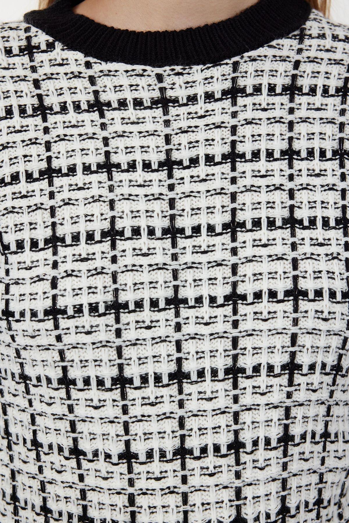 سترة تويد مُحاكة بمظهر براق، كريمي, Cream, large image number 3