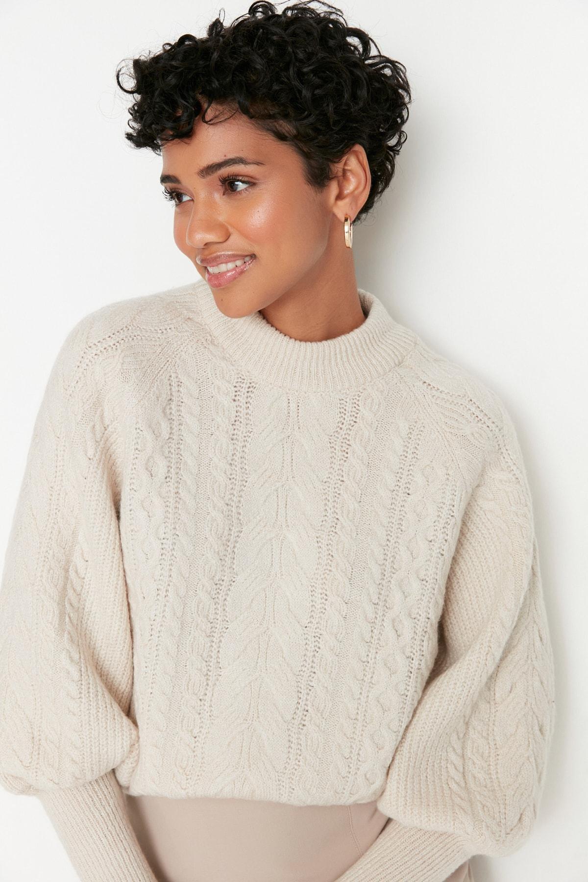 Braided Sweater, Gray, large image number 2