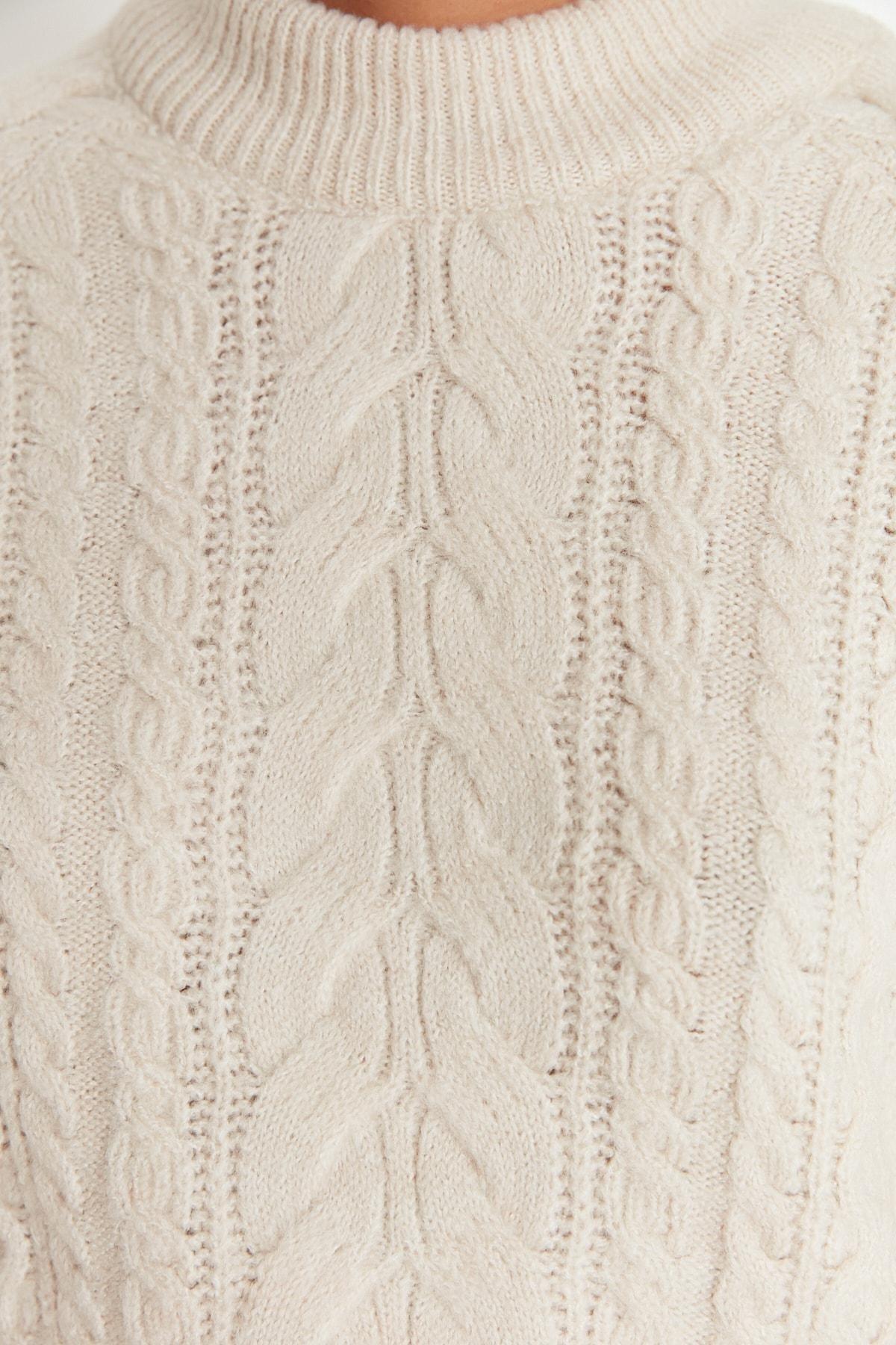 Braided Sweater, Gray, large image number 3