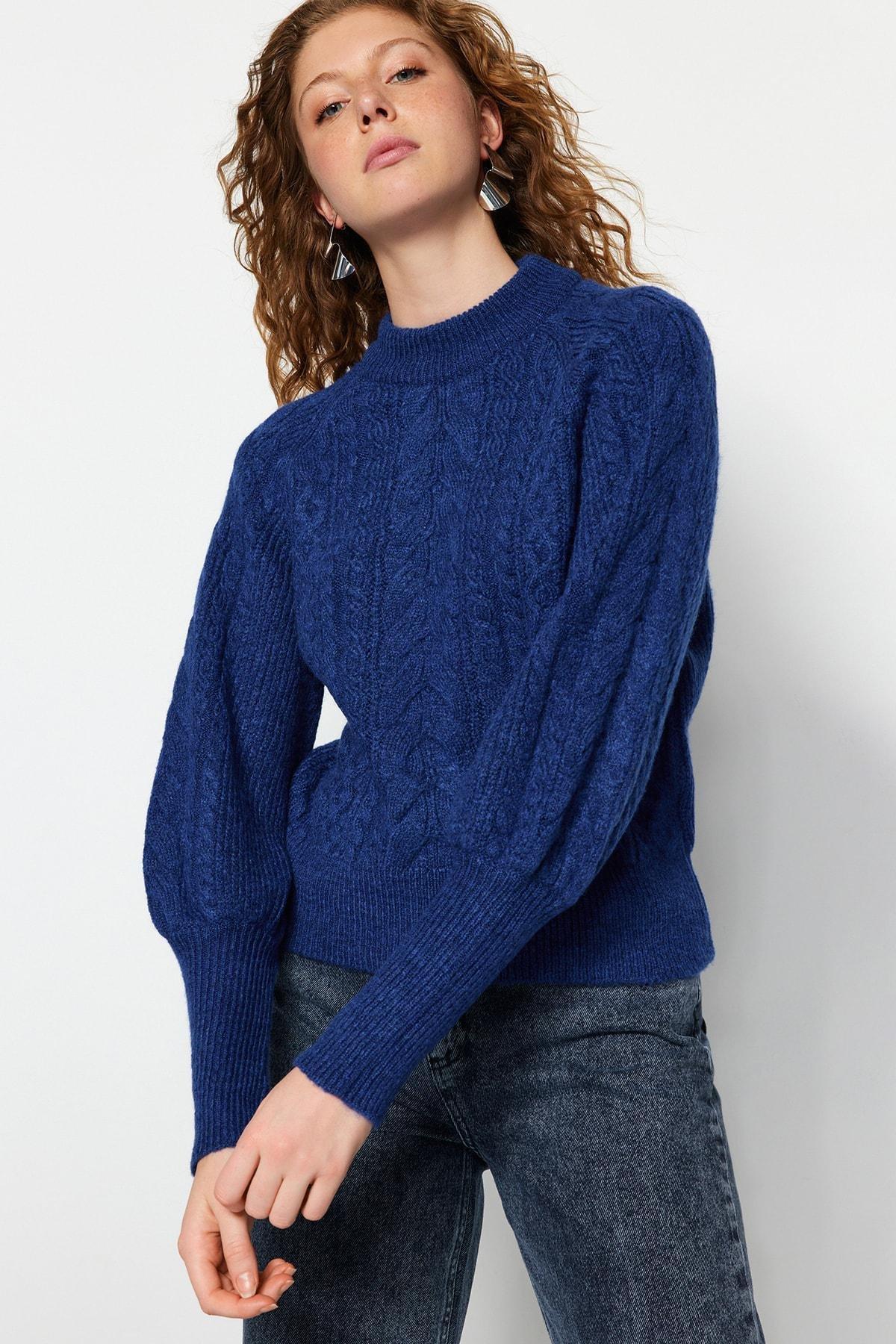 Blue Knitted Sweater, , large image number 0