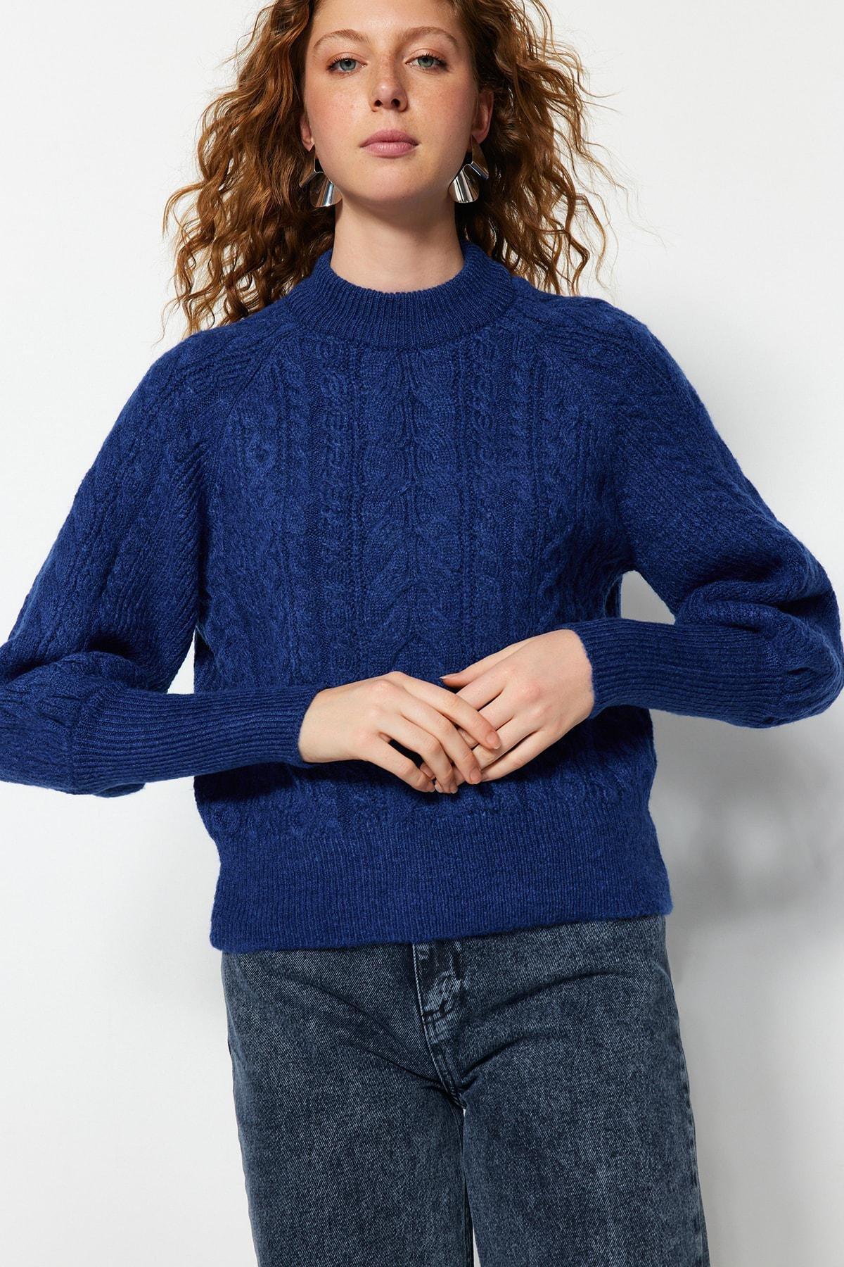 Blue Knitted Sweater, , large image number 1