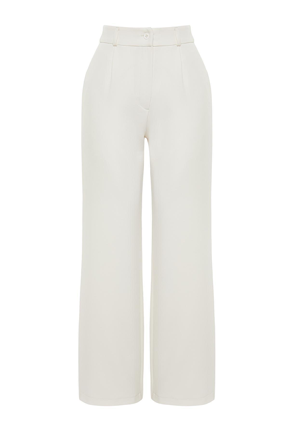 White Wide Leg Pants, , large image number 5