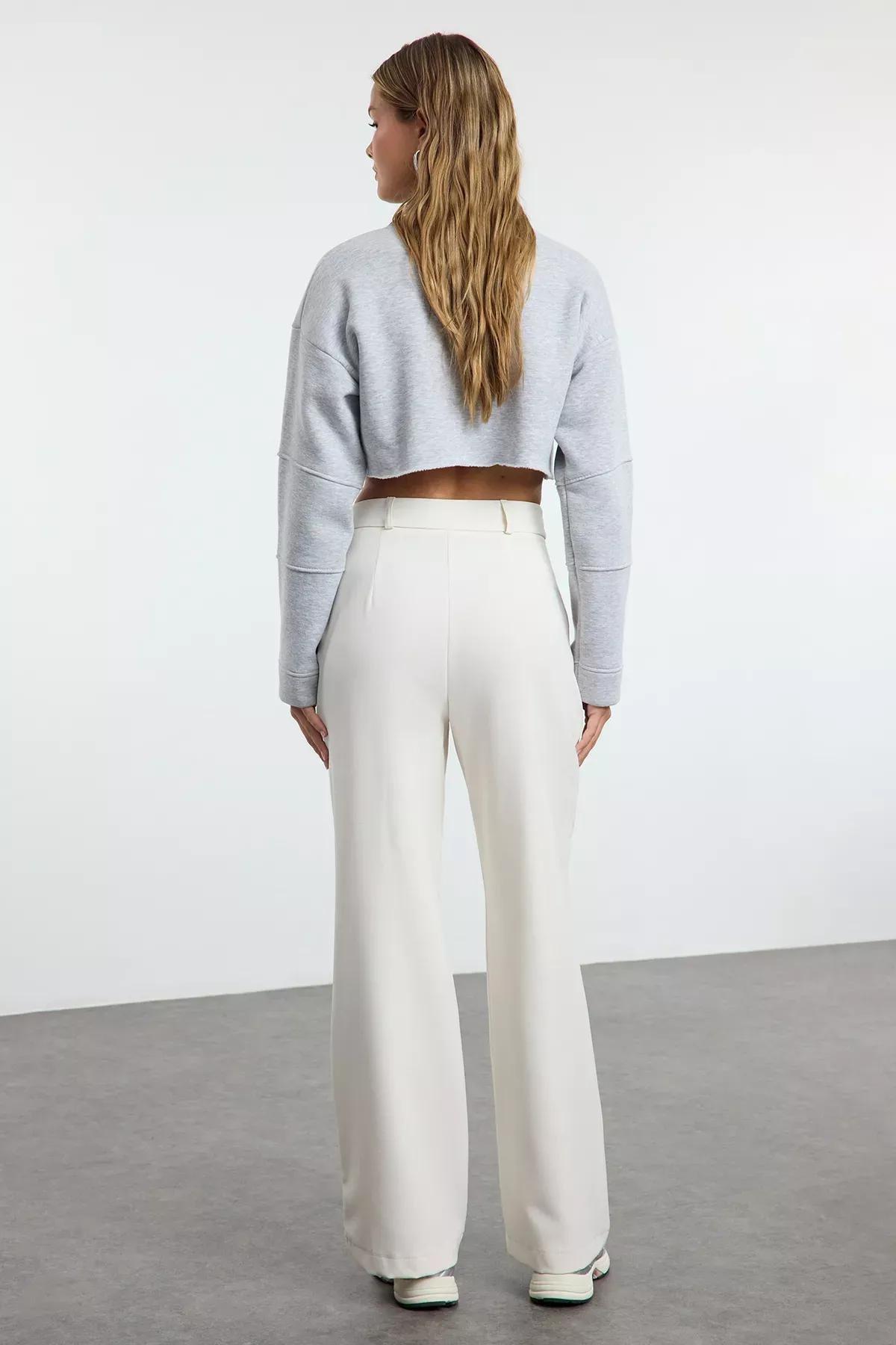 White Wide Leg Pants, , large image number 7