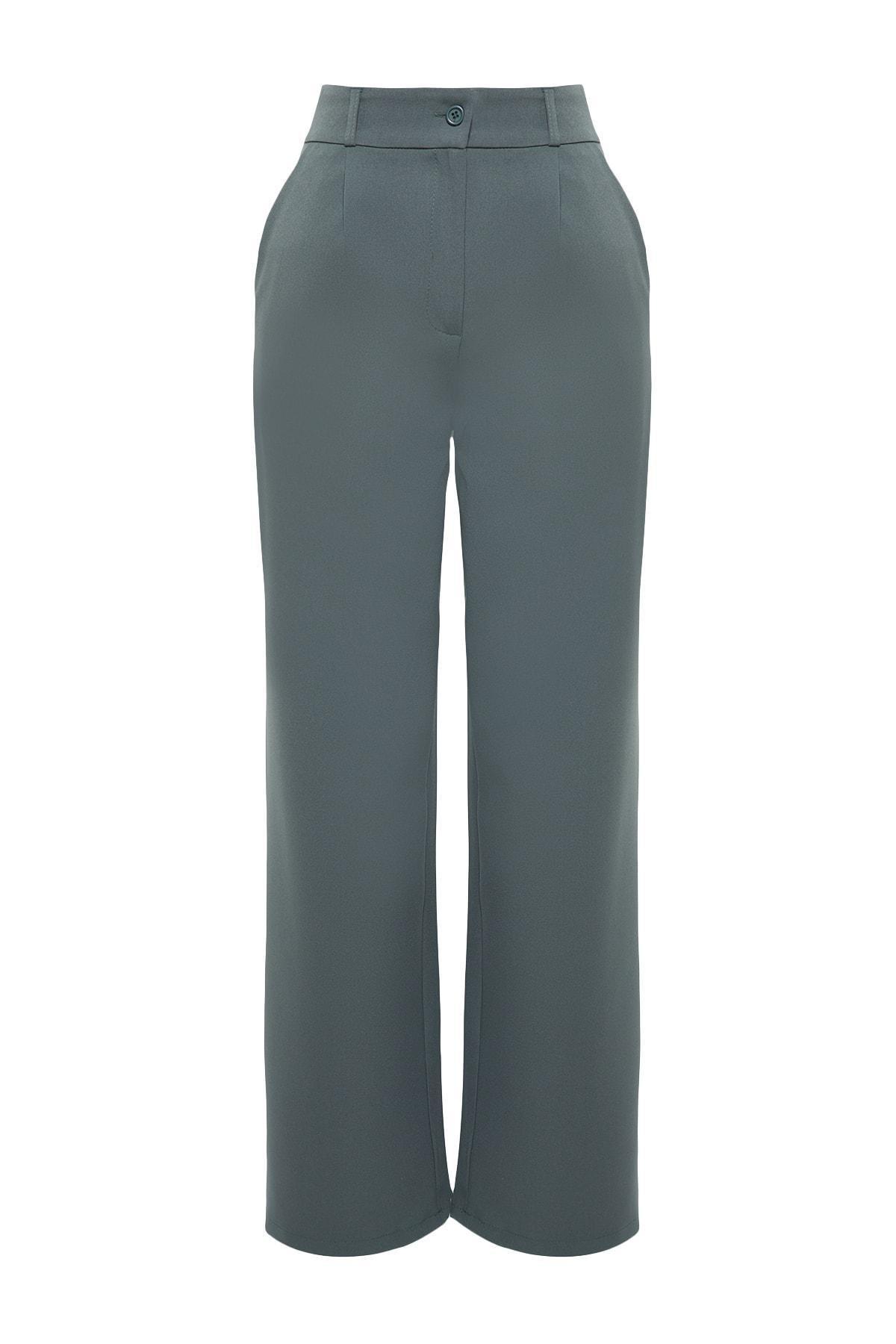Grey Wide-Leg Pants, Indigo, large image number 6