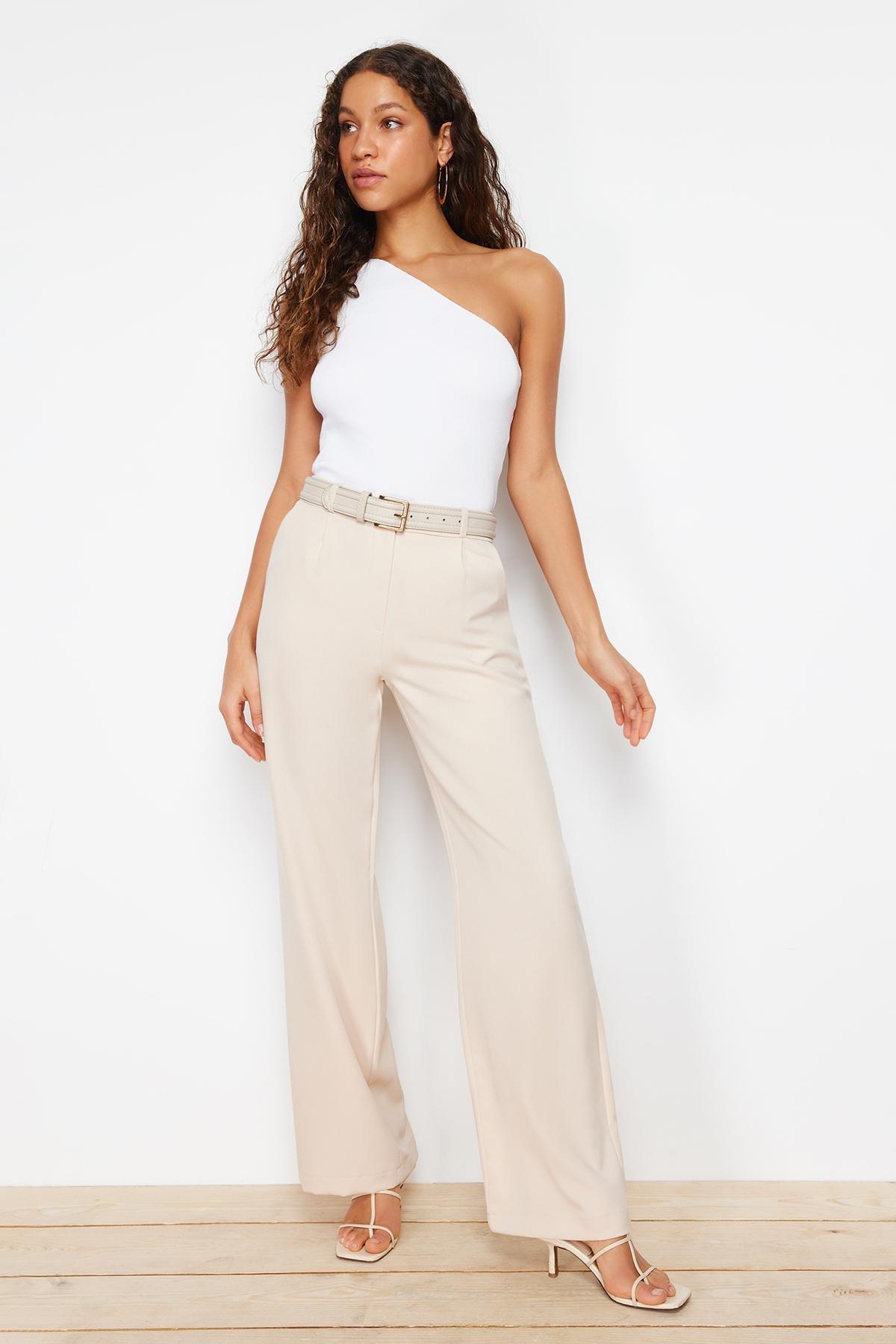Grey Wide Leg Pants, Gray, large image number 0