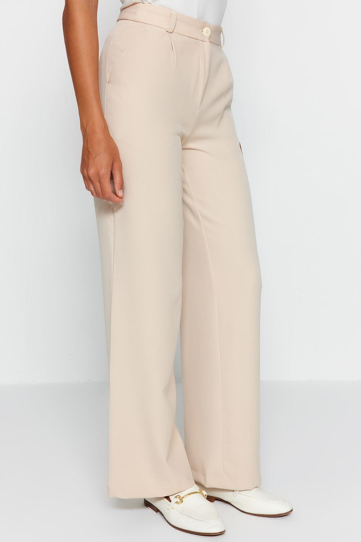 Grey Wide Leg Pants, Gray, large image number 3