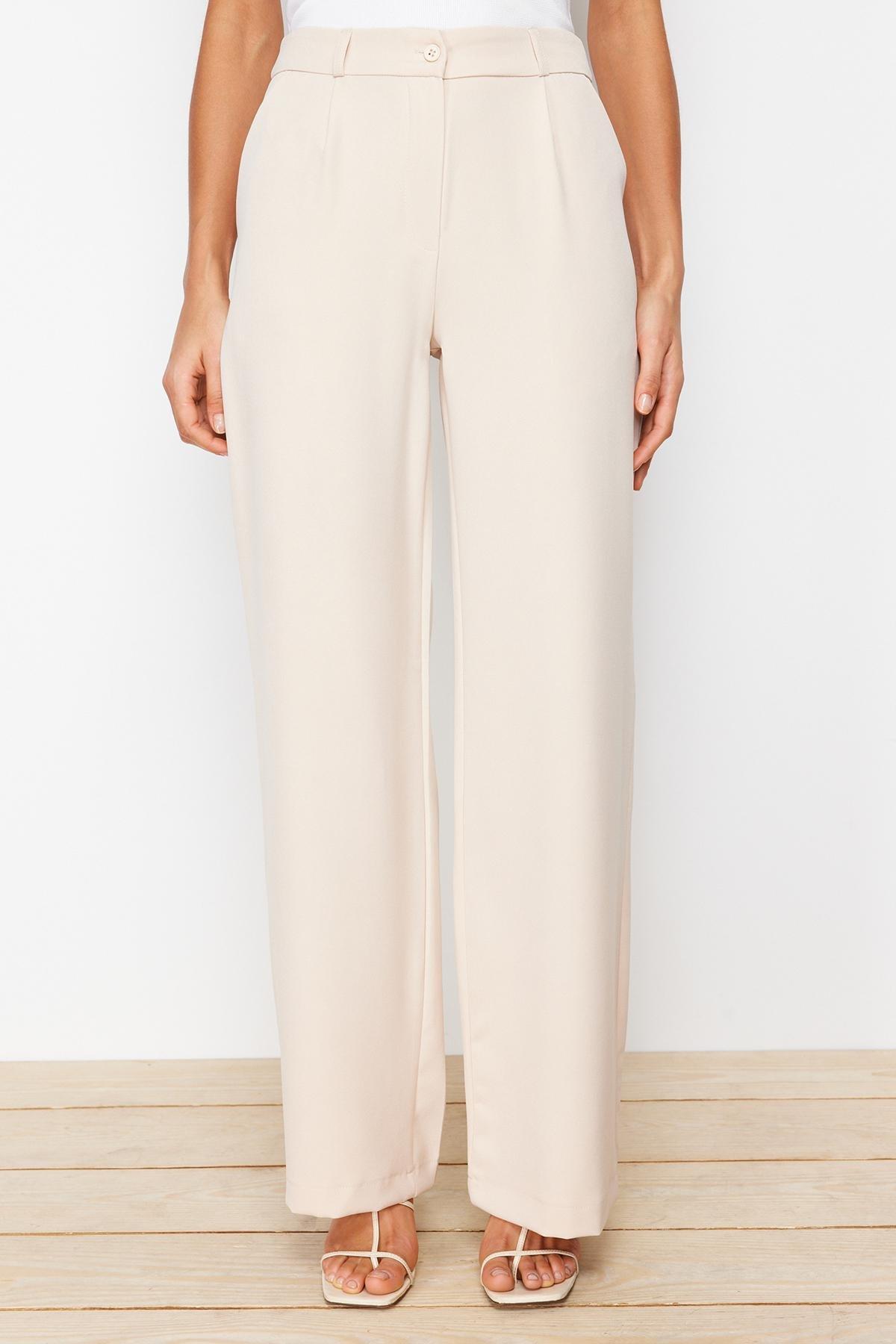 Grey Wide Leg Pants, Gray, large image number 6