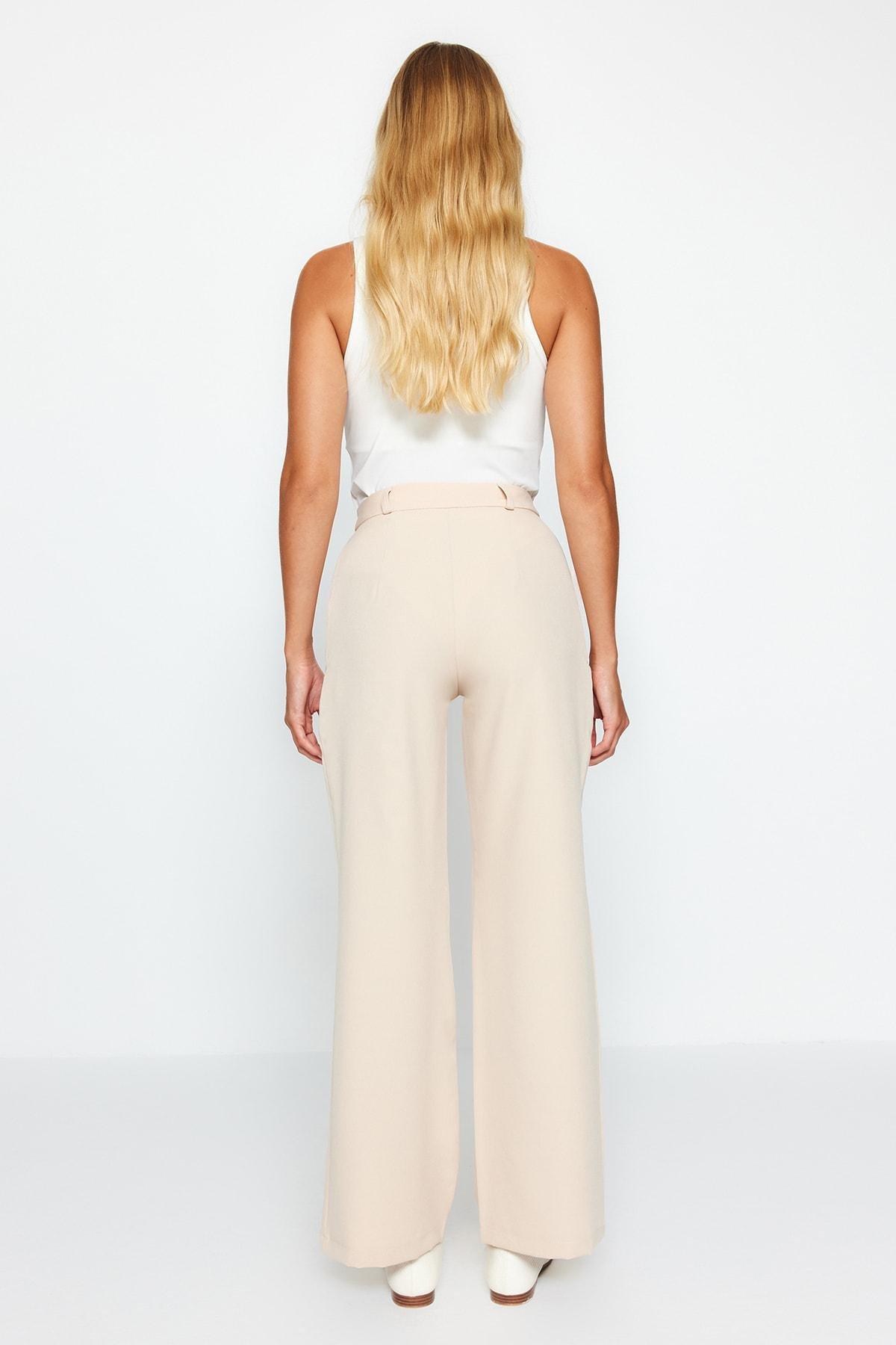 Grey Wide Leg Pants, Gray, large image number 7
