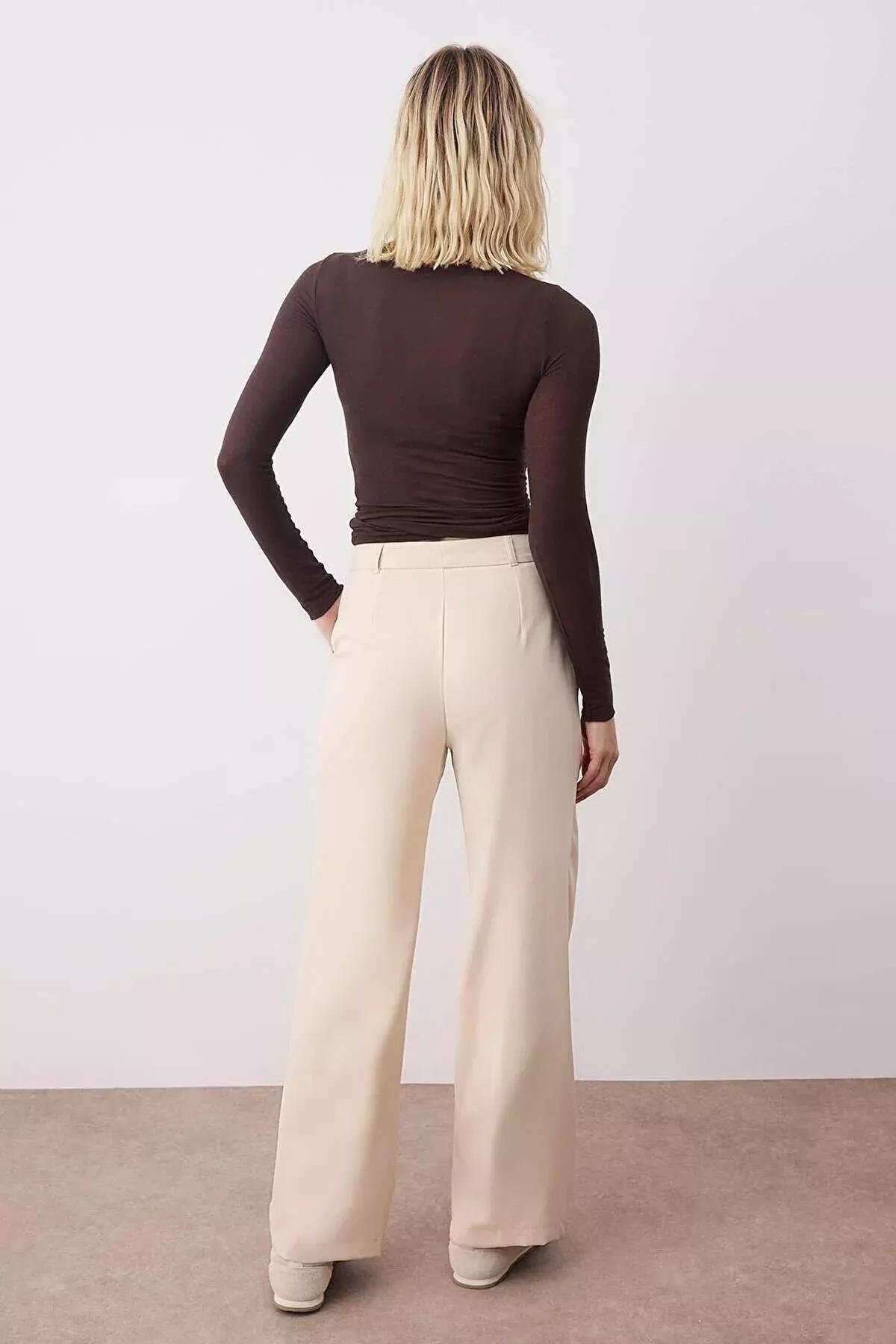 Grey Wide Leg Pants, Gray, large image number 10