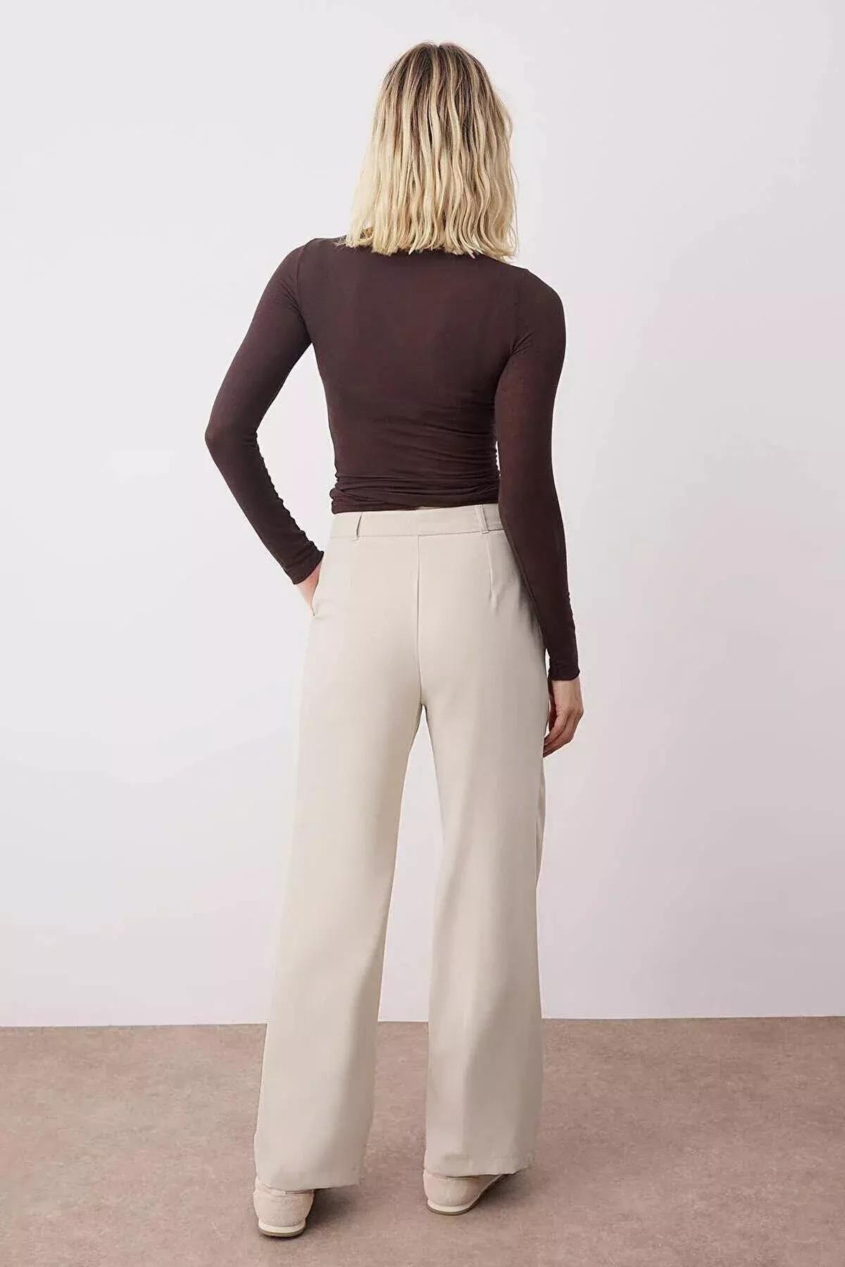 Grey Wide Leg Pants, Gray, large image number 11