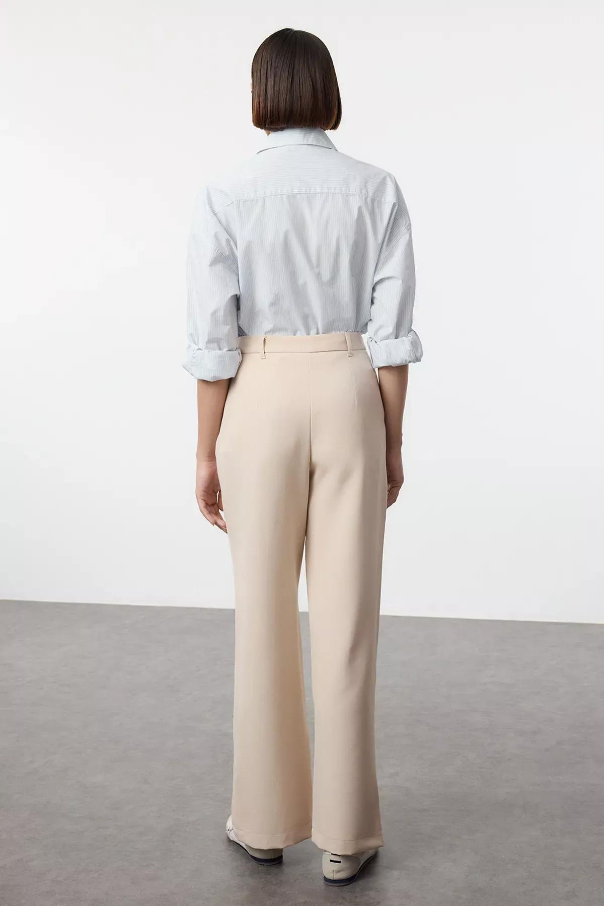 Grey Wide Leg Pants, Gray, large image number 12