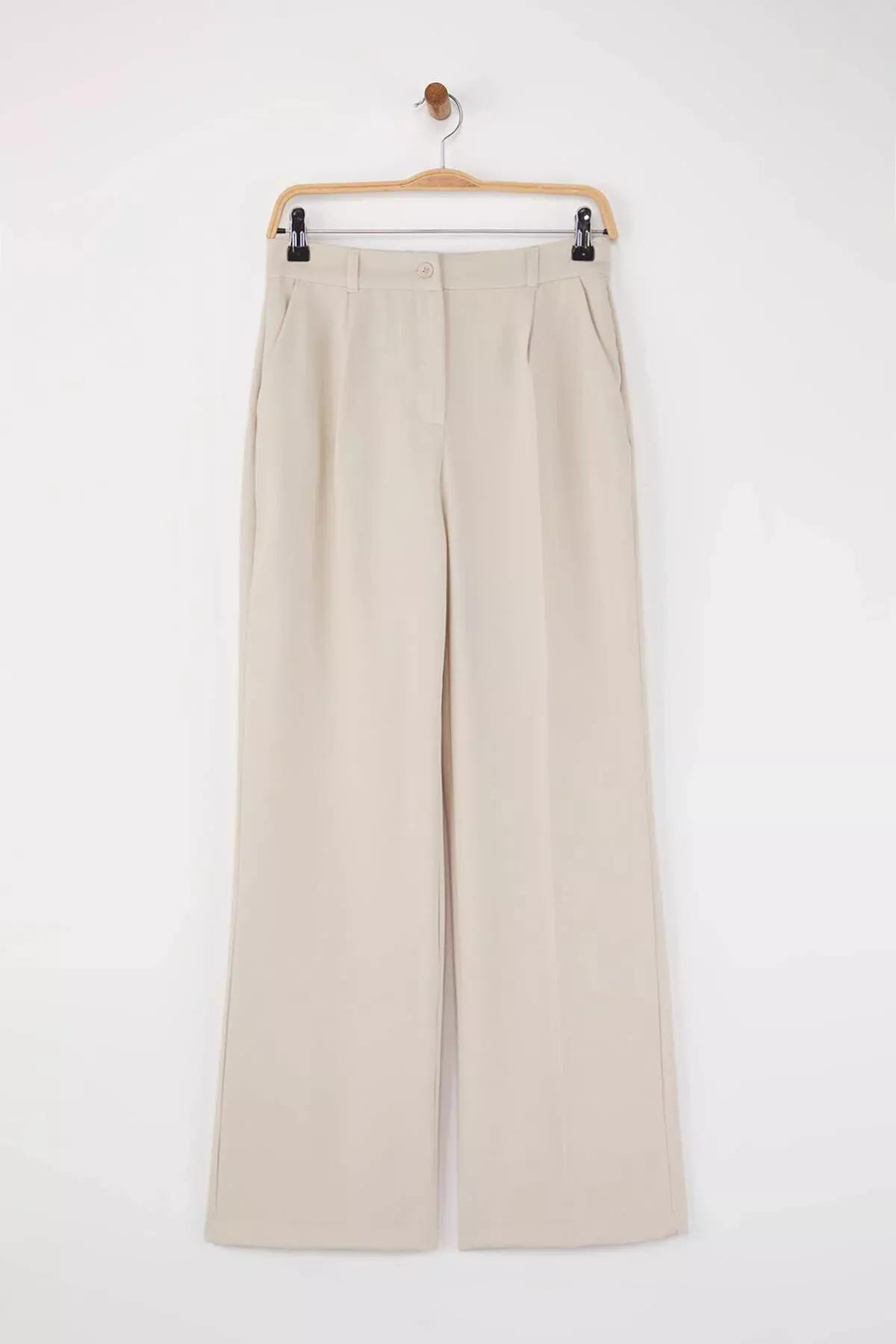 Grey Wide Leg Pants, Gray, large image number 13